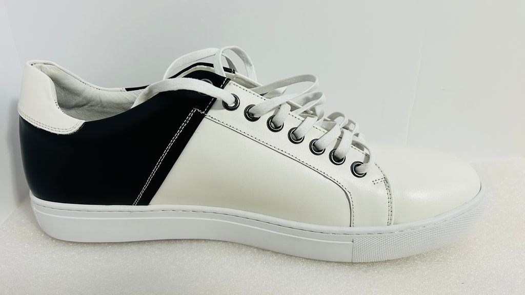 Zanzara ZZ1595L Men’s White Black Leather Sneakers Size 11