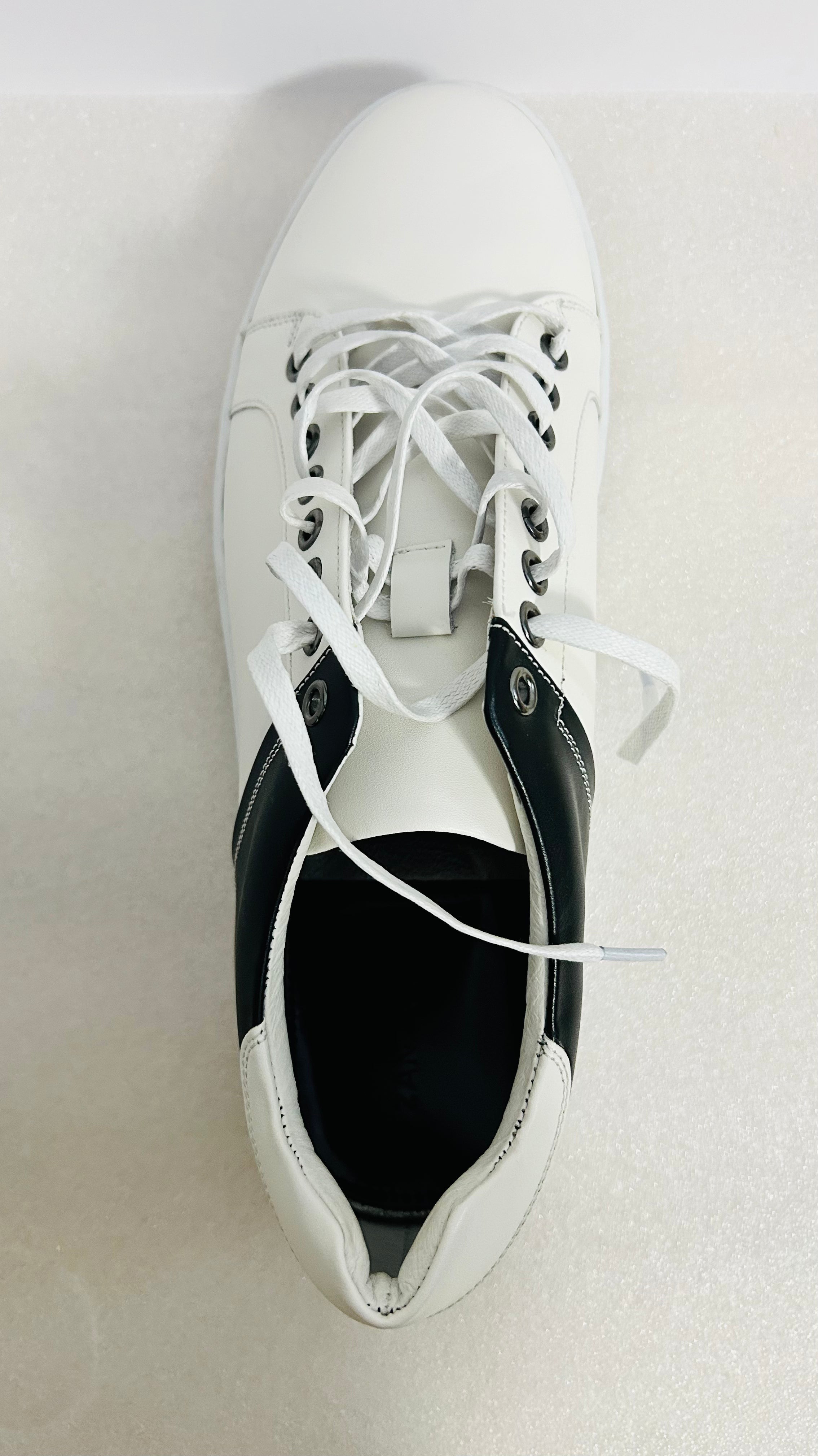 Zanzara ZZ1595L Men’s White Black Leather Sneakers Size 11