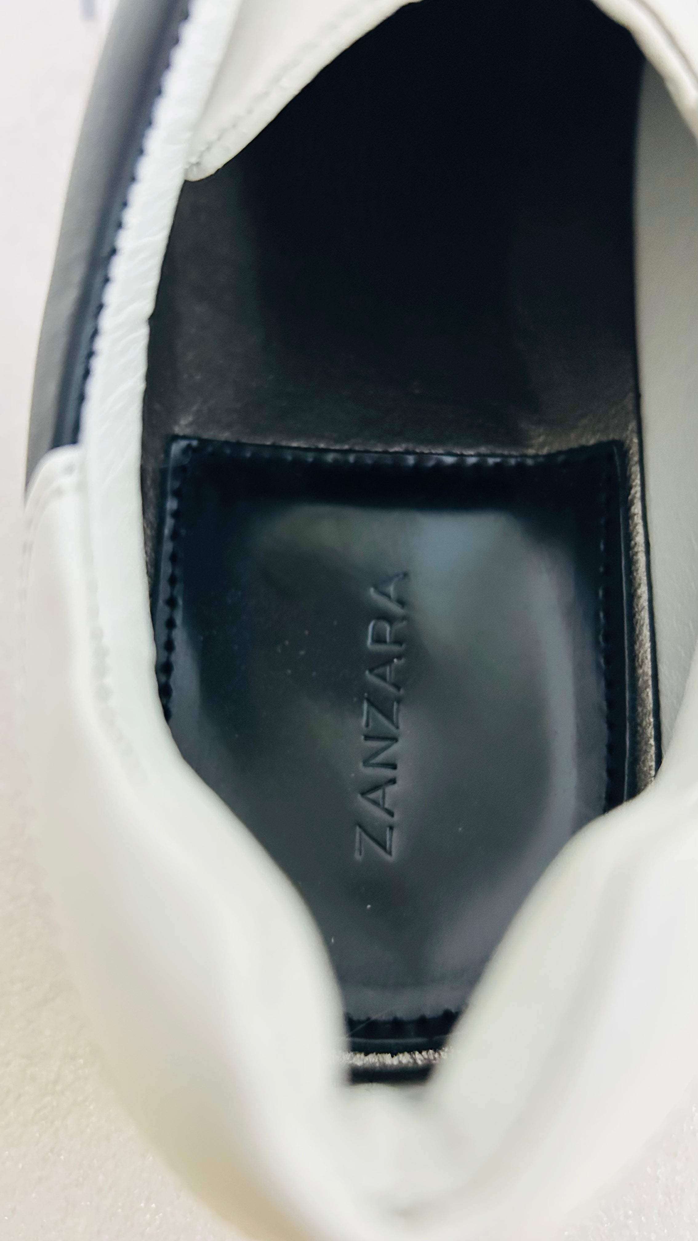 Zanzara ZZ1595L Men’s White Black Leather Sneakers Size 11