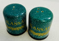 Vintage Kansas Sunflower Salt & Pepper Shakers Green Speckled