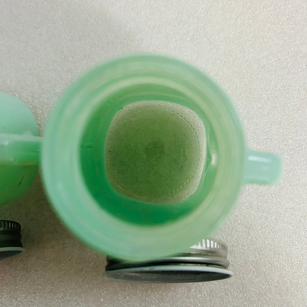 Mason Craft & More Jadeite Salt Pepper Shakers Set Green Glass
