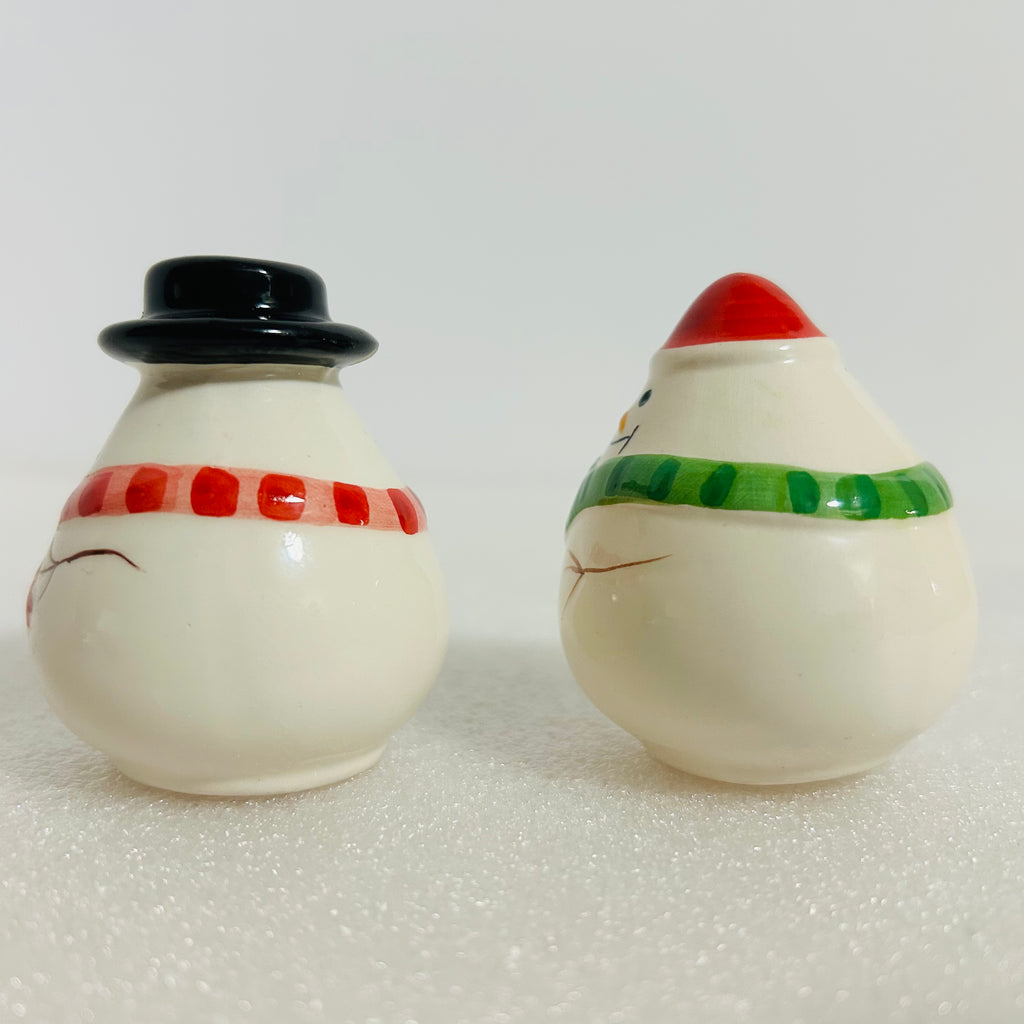 Ceramic Snowman Salt & Pepper Shakers Set Christmas Holiday