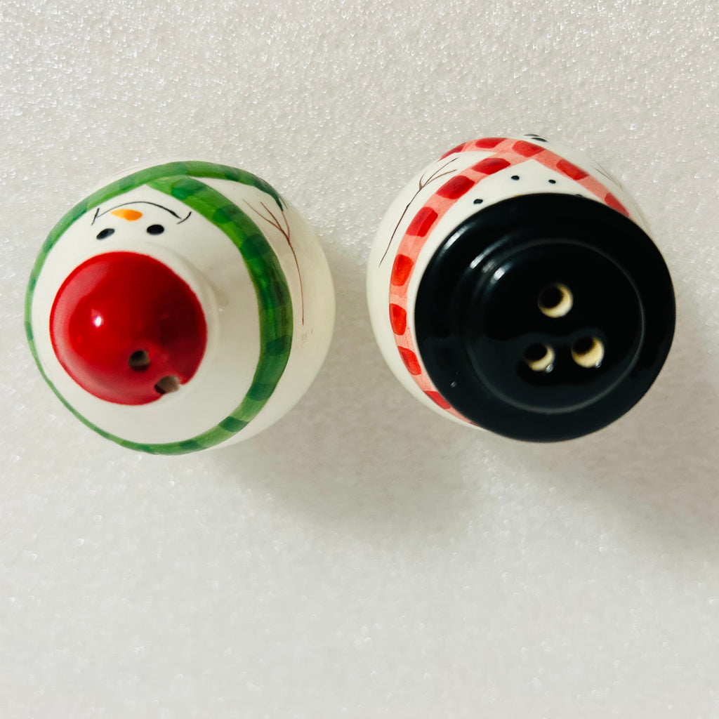 Ceramic Snowman Salt & Pepper Shakers Set Christmas Holiday