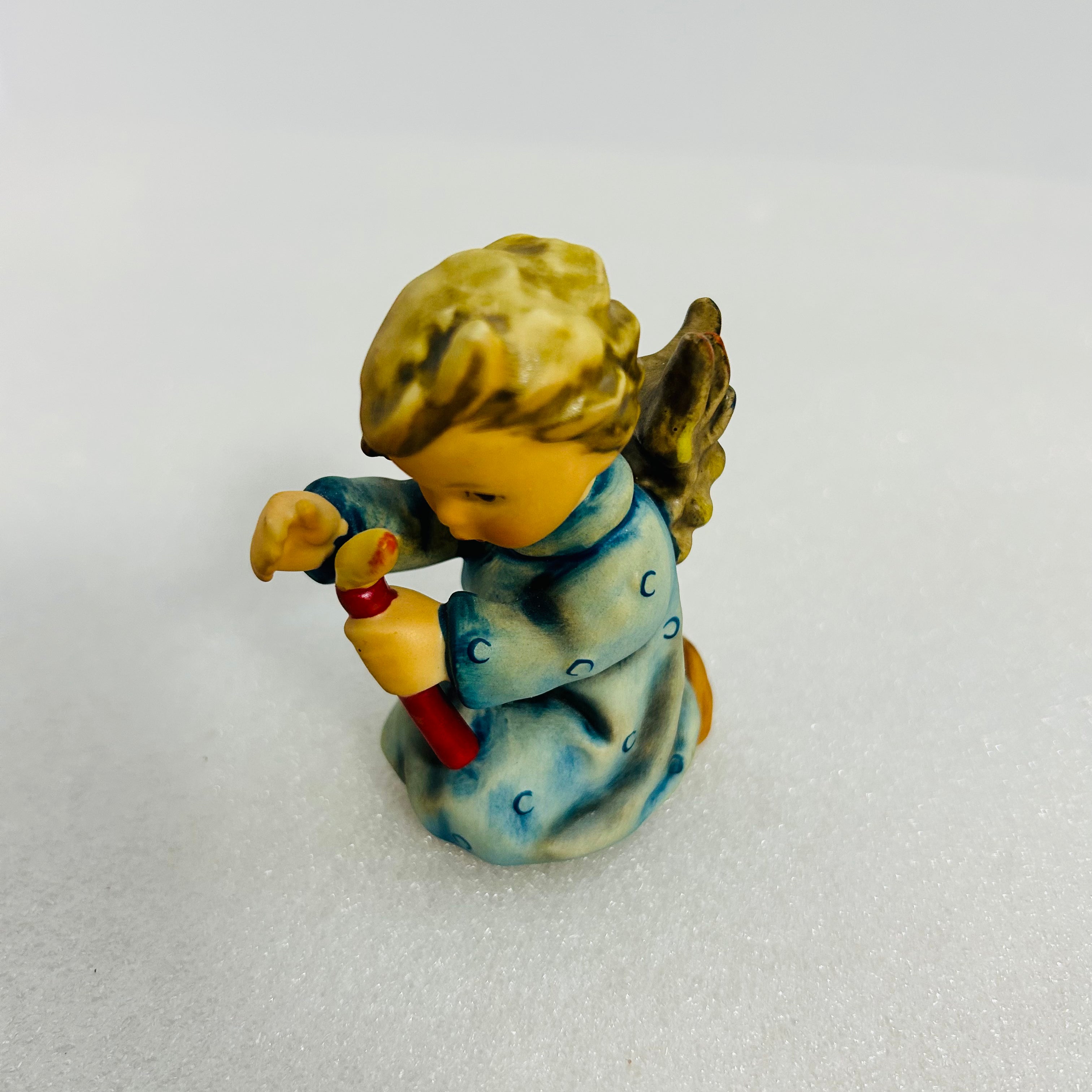 Vintage Goebel Angel Figurine W Germany 3" Blue Robe Candle