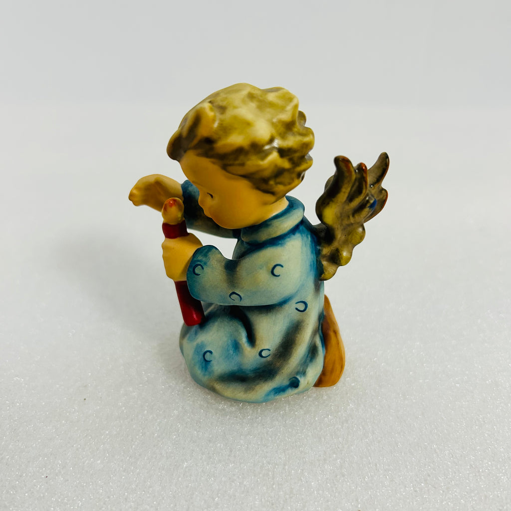 Vintage Goebel Angel Figurine W Germany 3" Blue Robe Candle