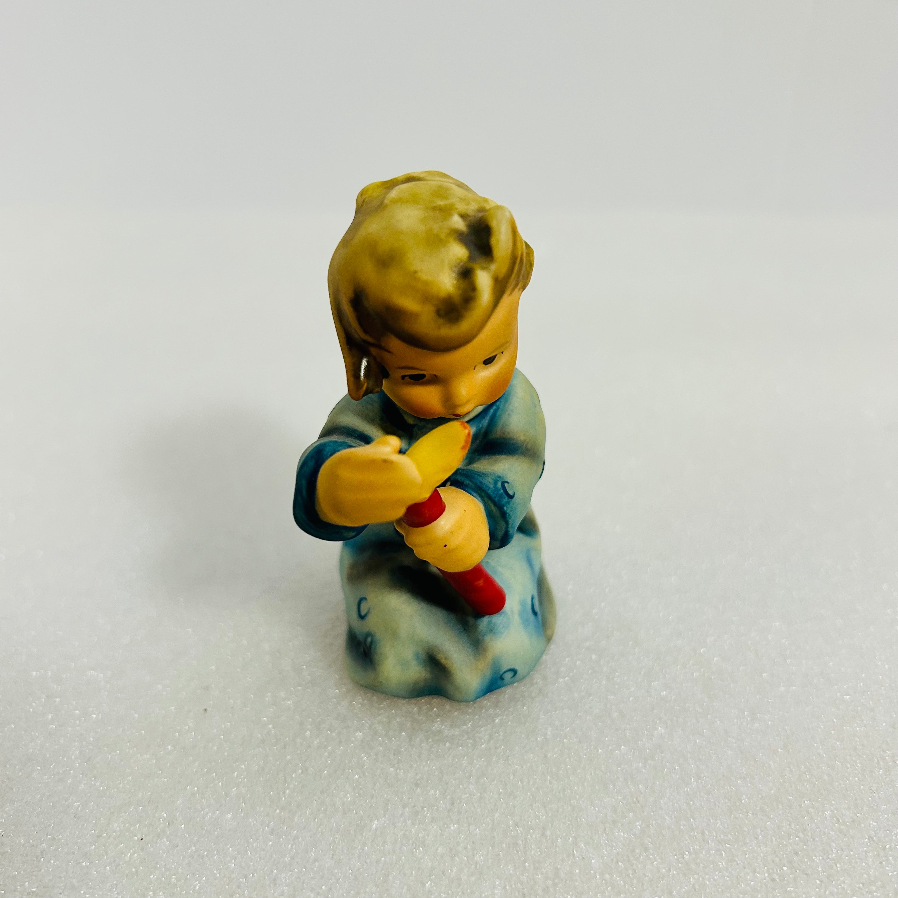 Vintage Goebel Angel Figurine W Germany 3" Blue Robe Candle