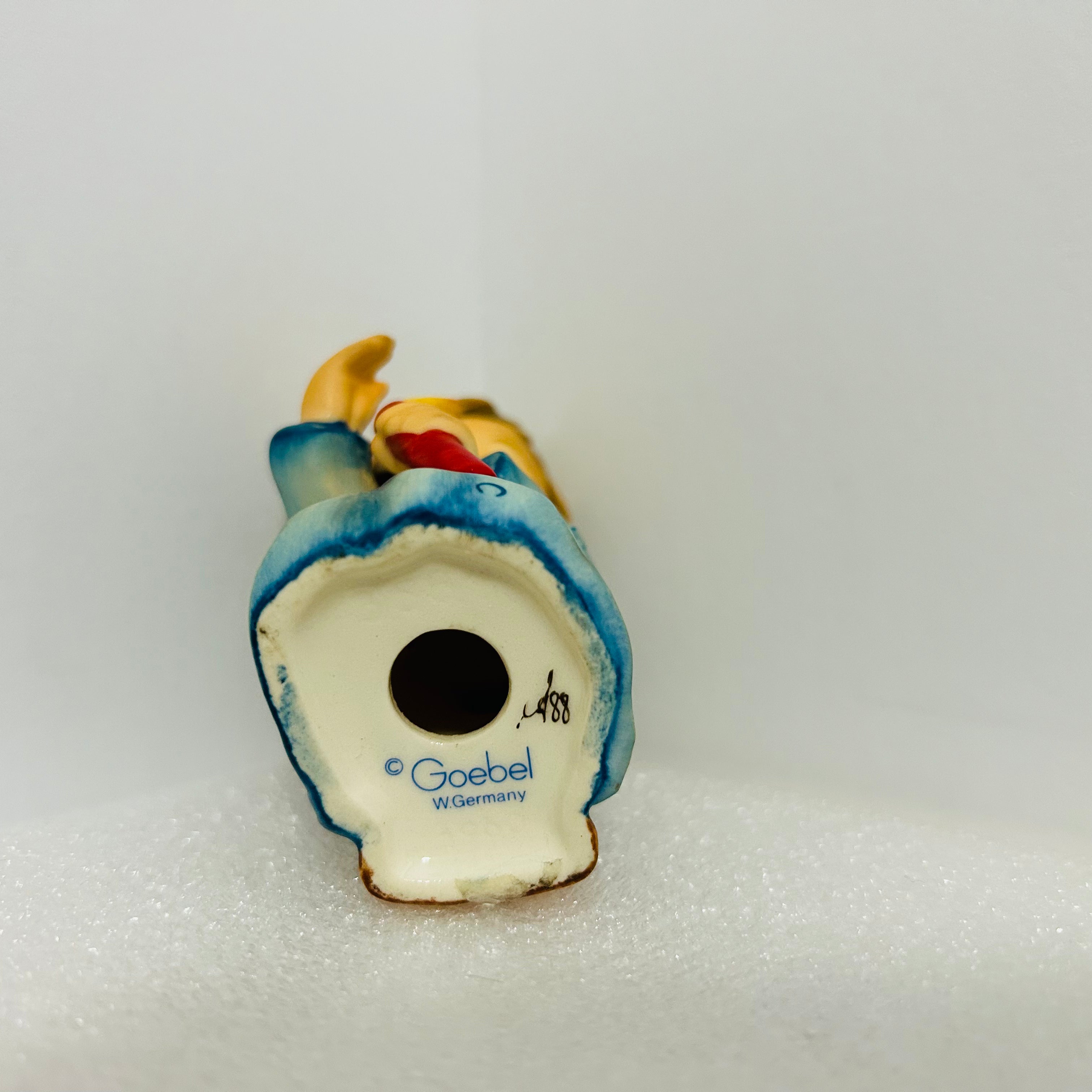 Vintage Goebel Angel Figurine W Germany 3" Blue Robe Candle
