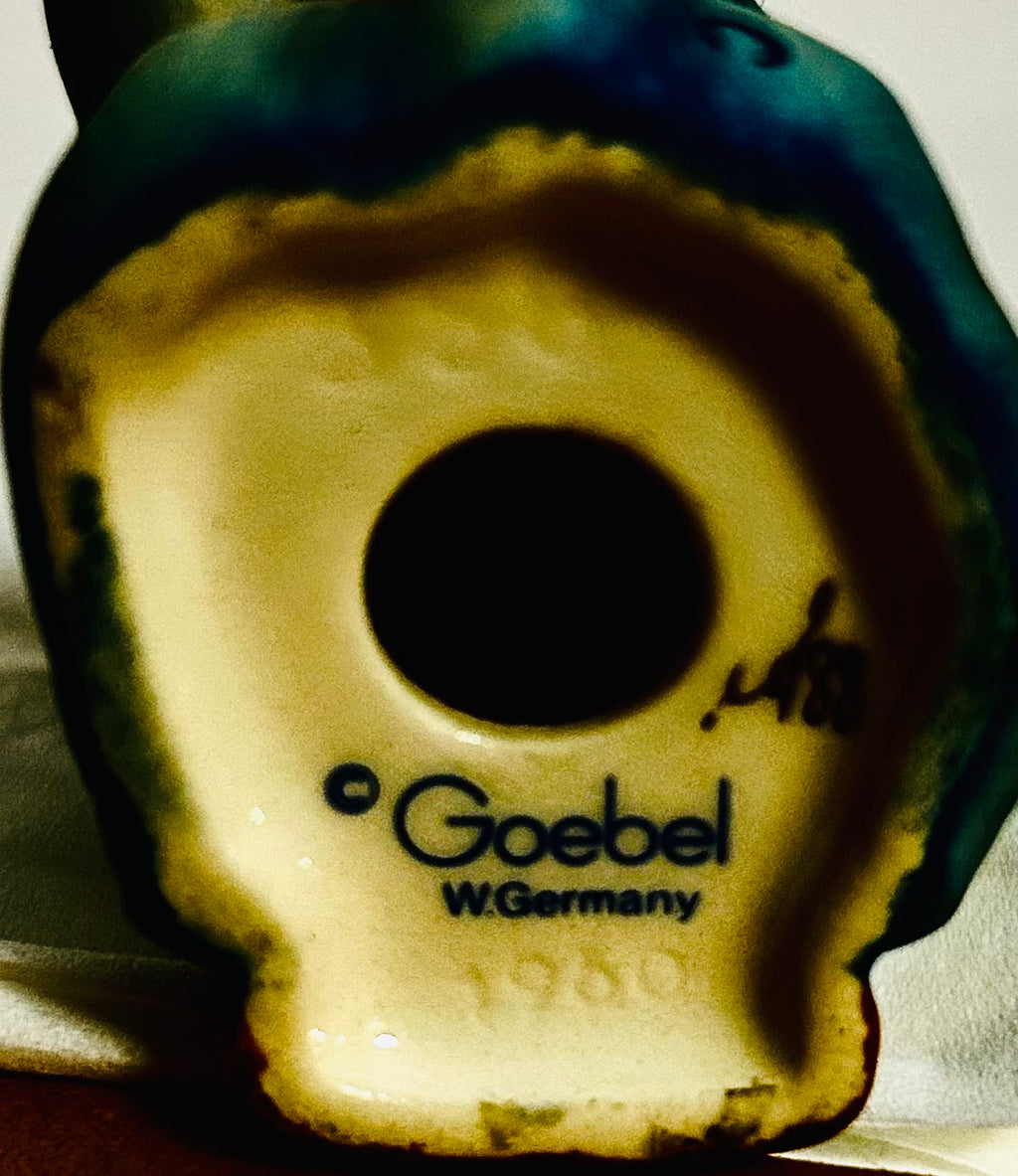Vintage Goebel Angel Figurine W Germany 3" Blue Robe Candle