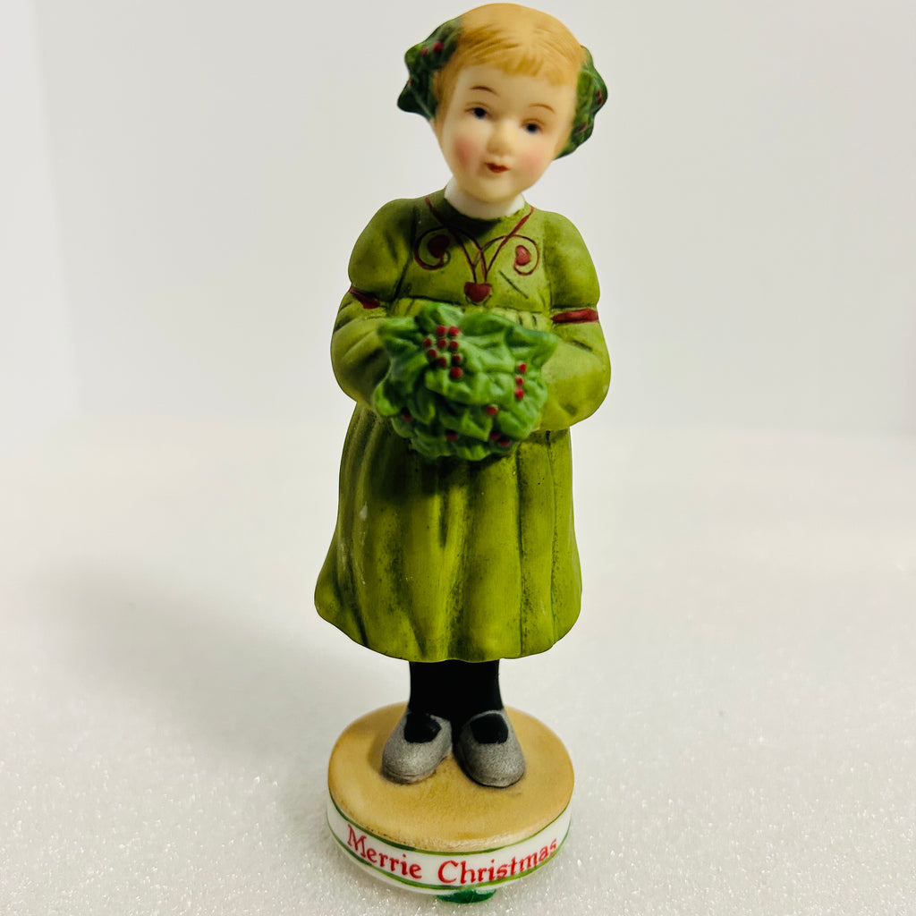 Goebel Hummel Merrie Christmas Girl Figurine Holly 5" Germany
