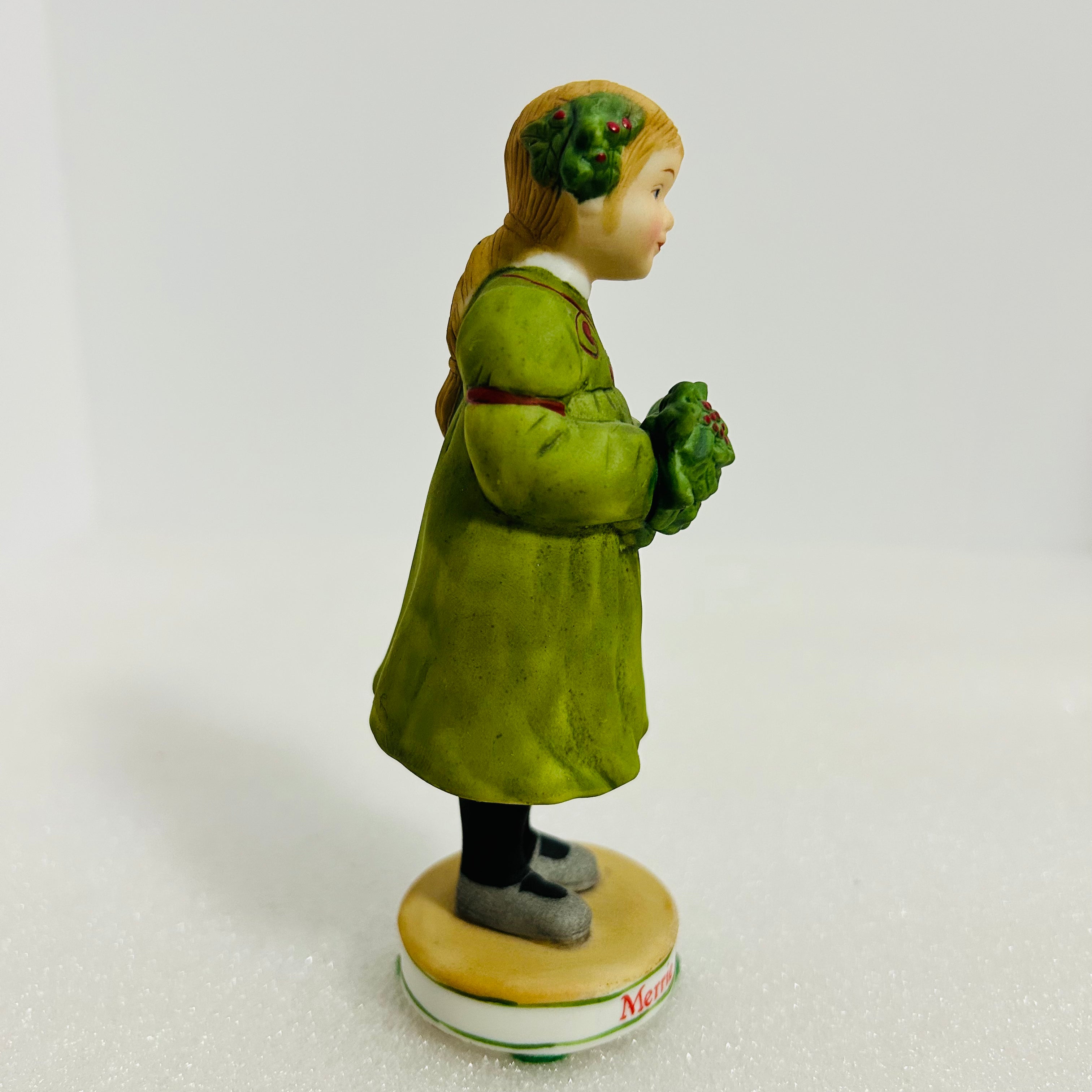 Goebel Hummel Merrie Christmas Girl Figurine Holly 5" Germany