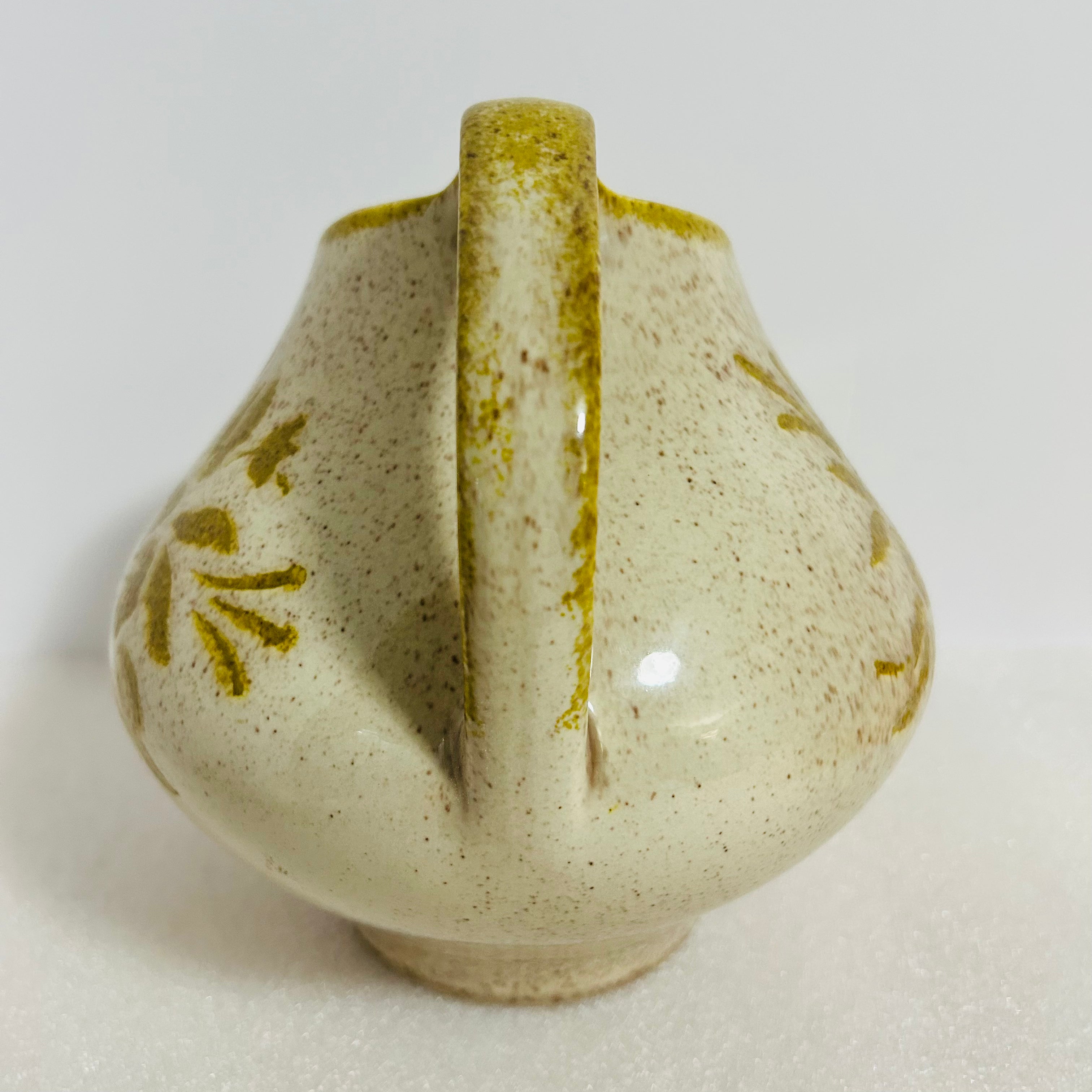 Vintage Red Wing Damask Creamer Pitcher Green Floral Pottery USA