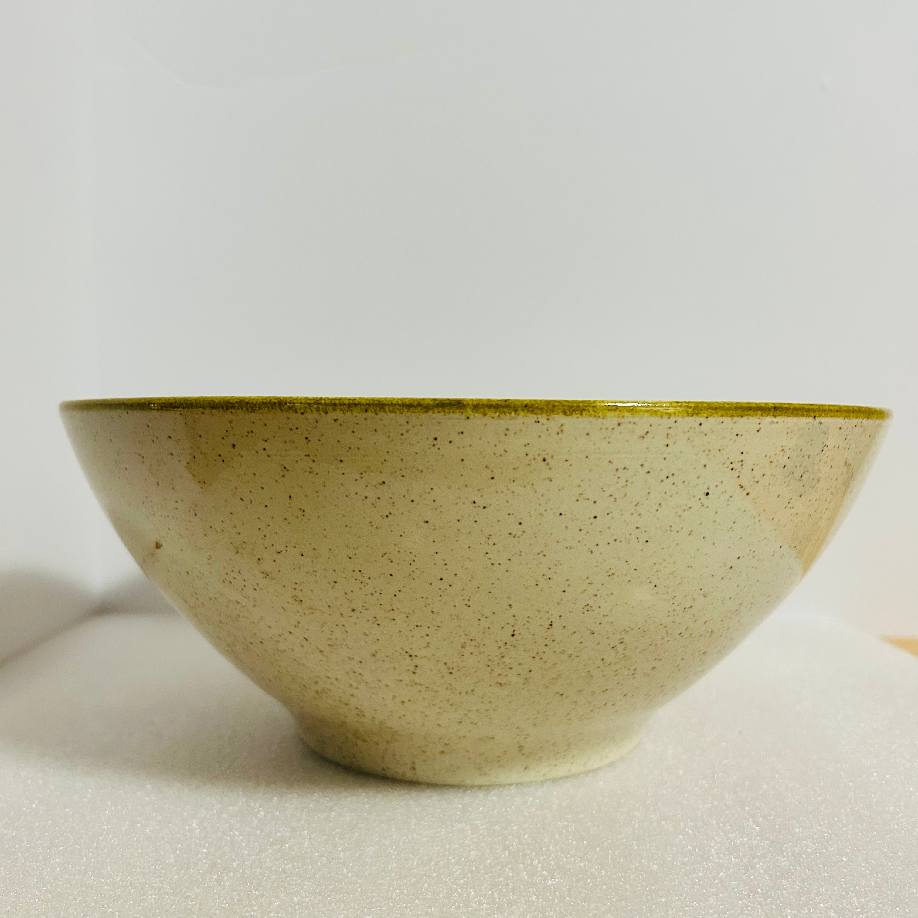 Vintage Red Wing Damask Large 11” Serving Bowl Green Floral USA