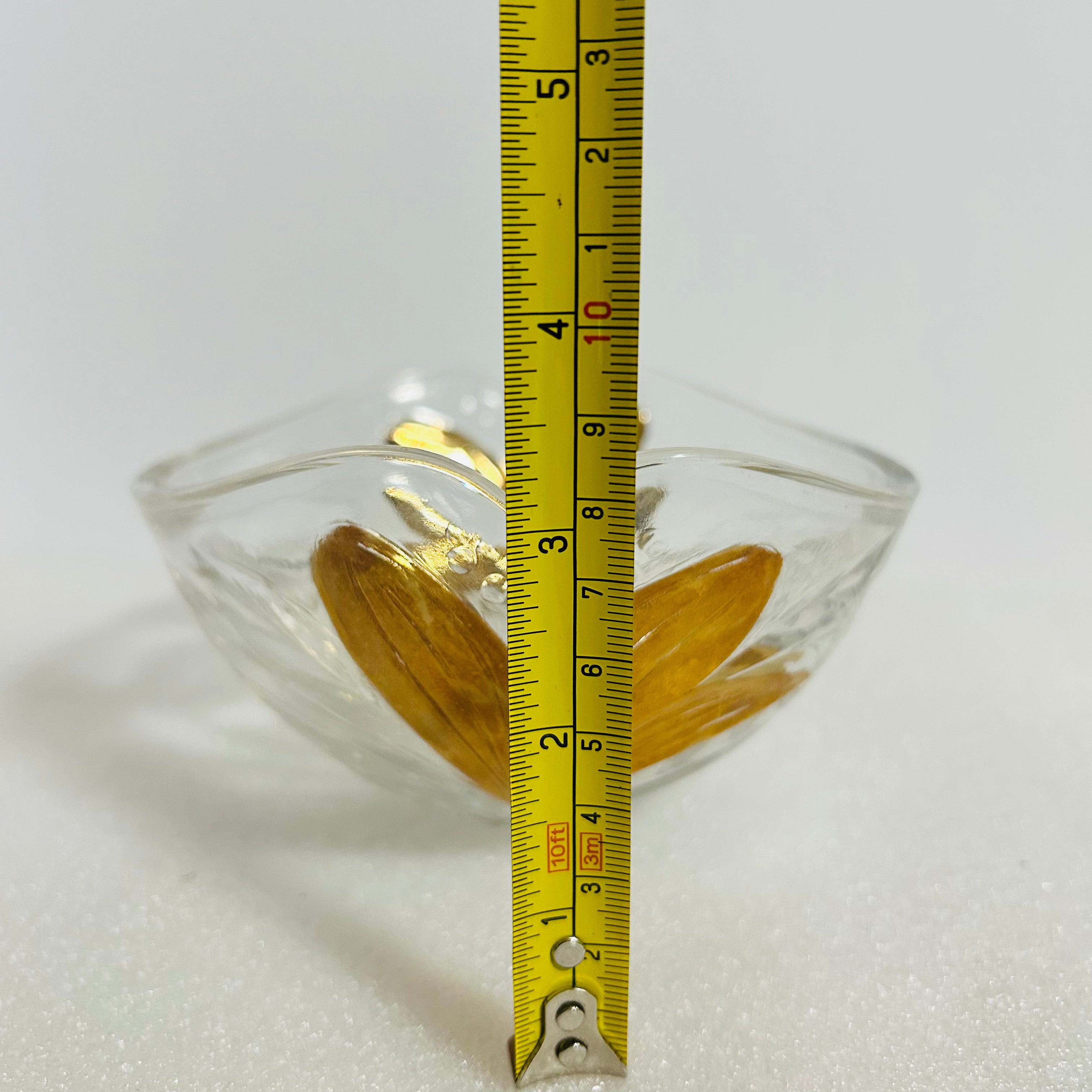 Vintage Clear Pressed Glass Candy Dish Gold Leaf 6 Inch Bowl