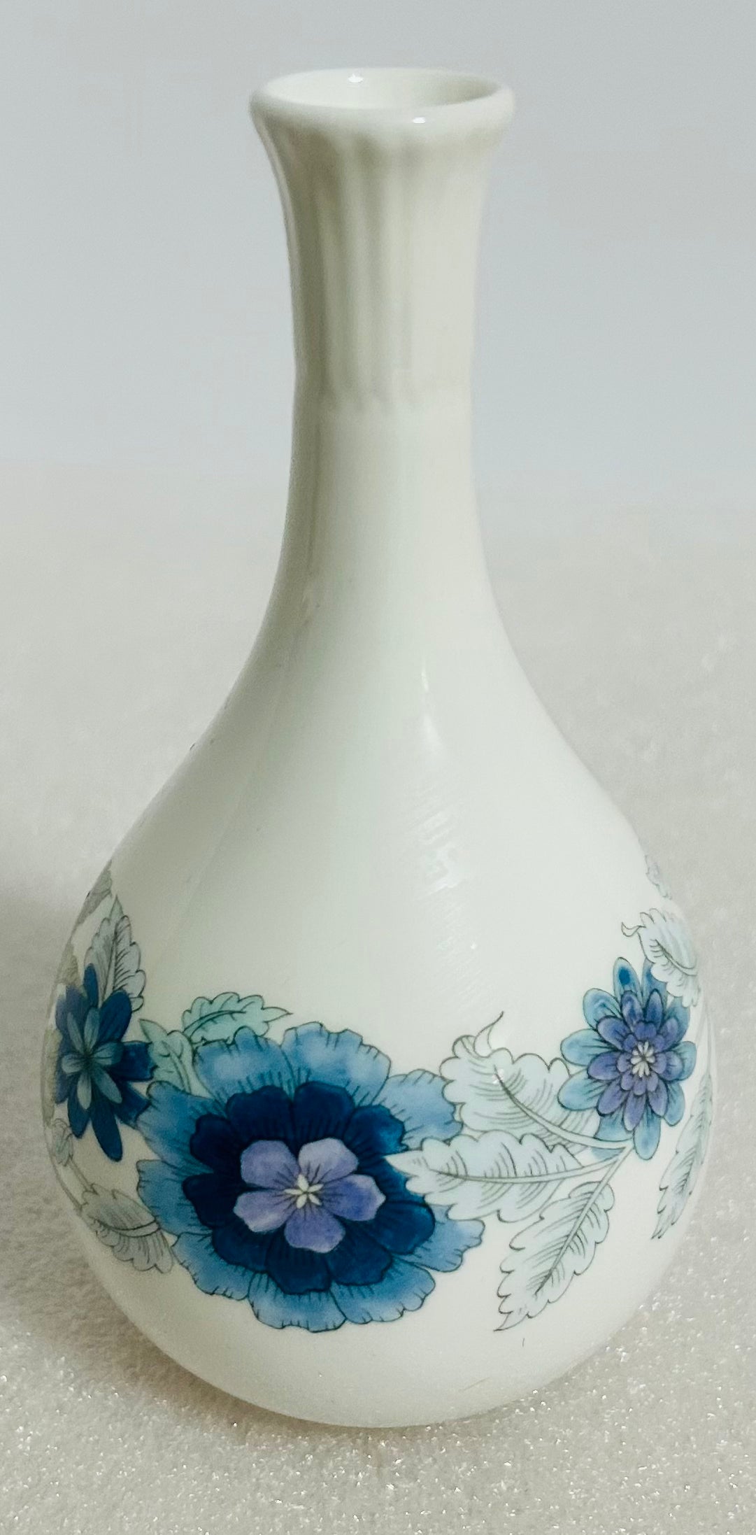 Wedgwood Clementine Bud Vase Bone China England Blue Floral