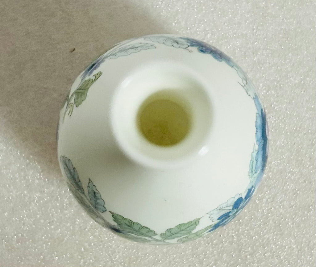 Wedgwood Clementine Bud Vase Bone China England Blue Floral
