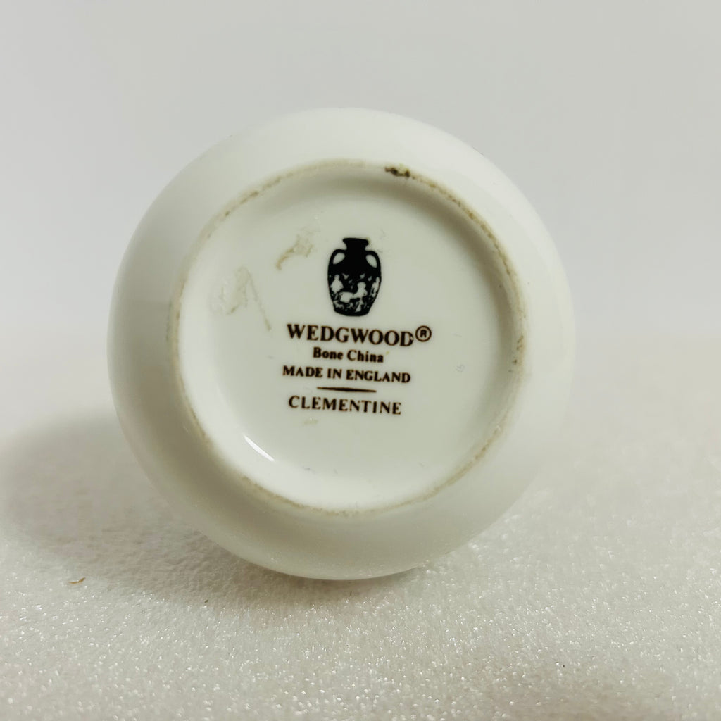 Wedgwood Clementine Bud Vase Bone China England Blue Floral