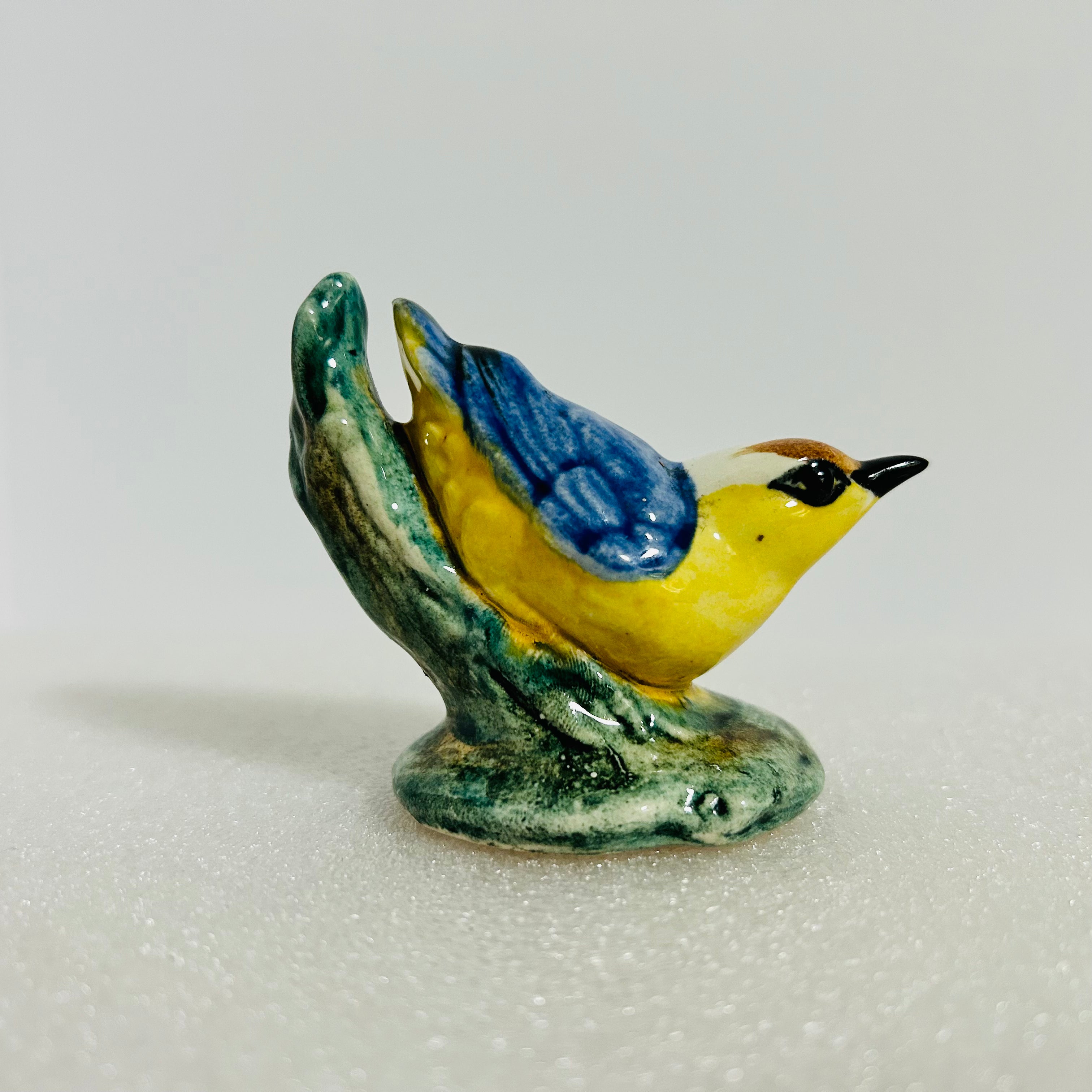 Stangl Pottery Bird Figurine 3593 Blue Yellow Vintage 3in