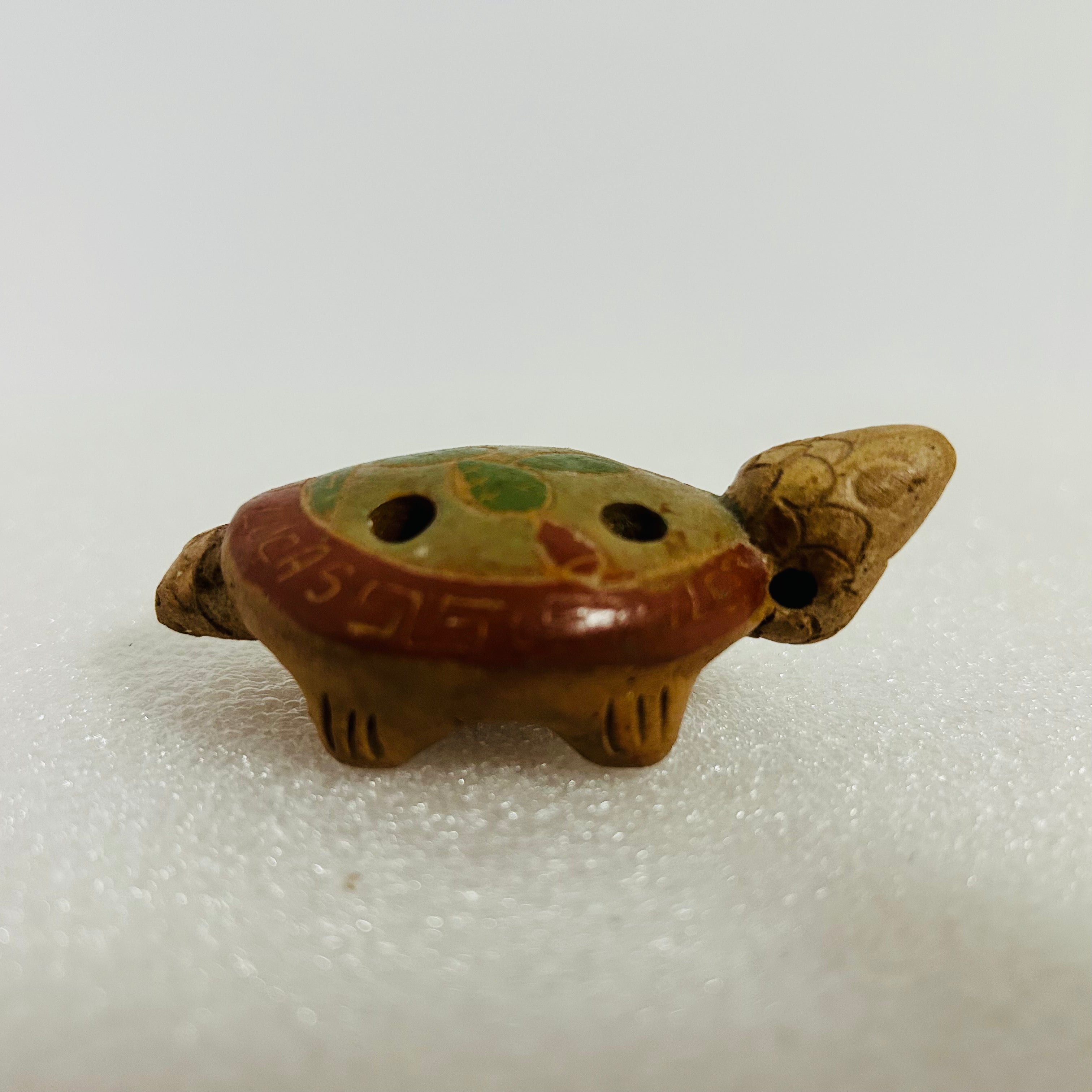 Vintage Cabo San Lucas Mexico Clay Turtle Whistle Ocarina 3in