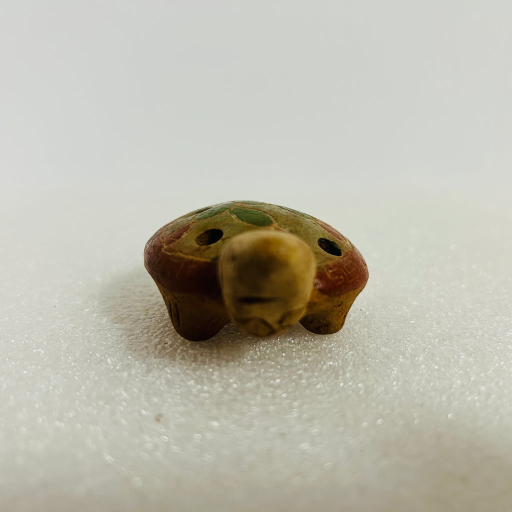 Vintage Cabo San Lucas Mexico Clay Turtle Whistle Ocarina 3in