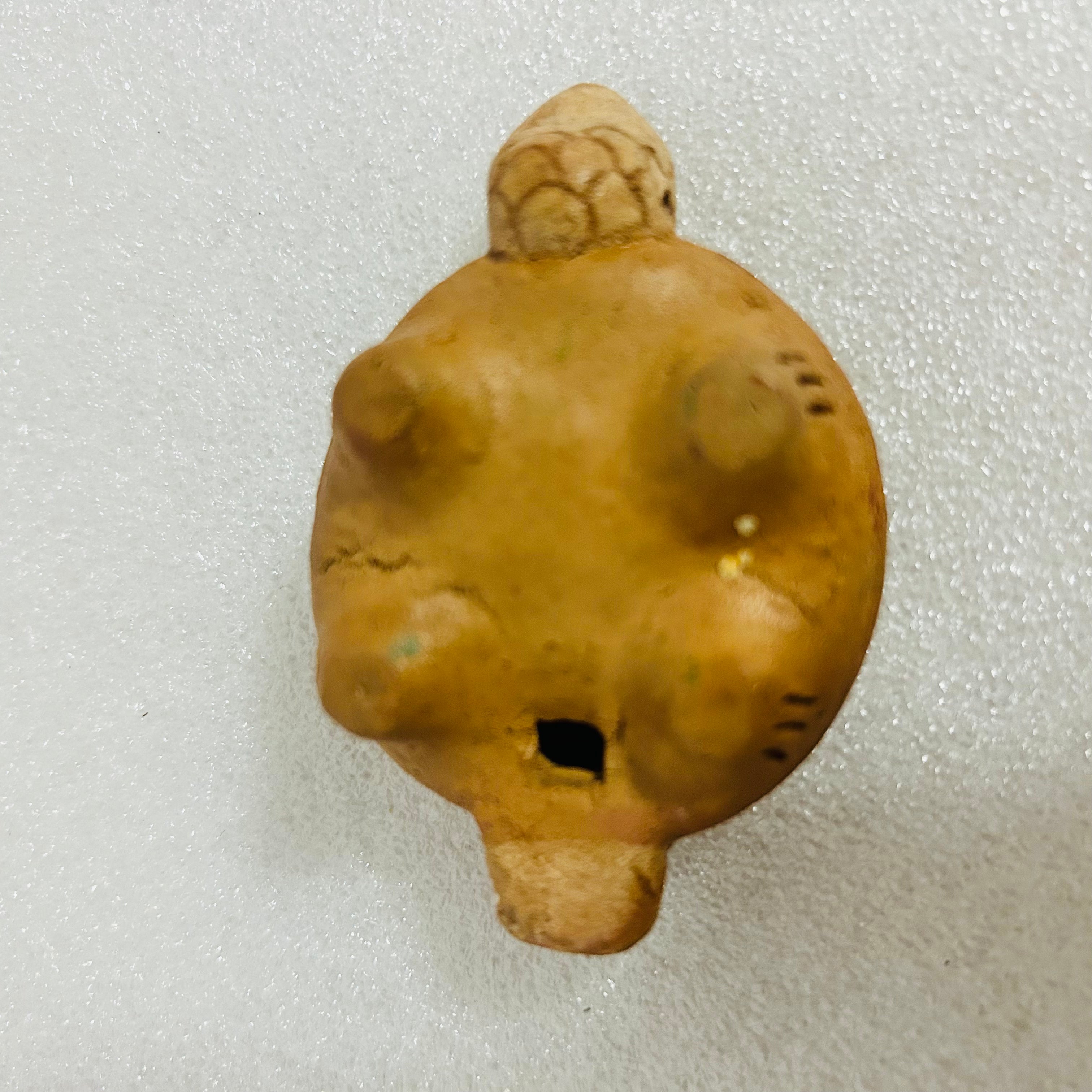 Vintage Cabo San Lucas Mexico Clay Turtle Whistle Ocarina 3in