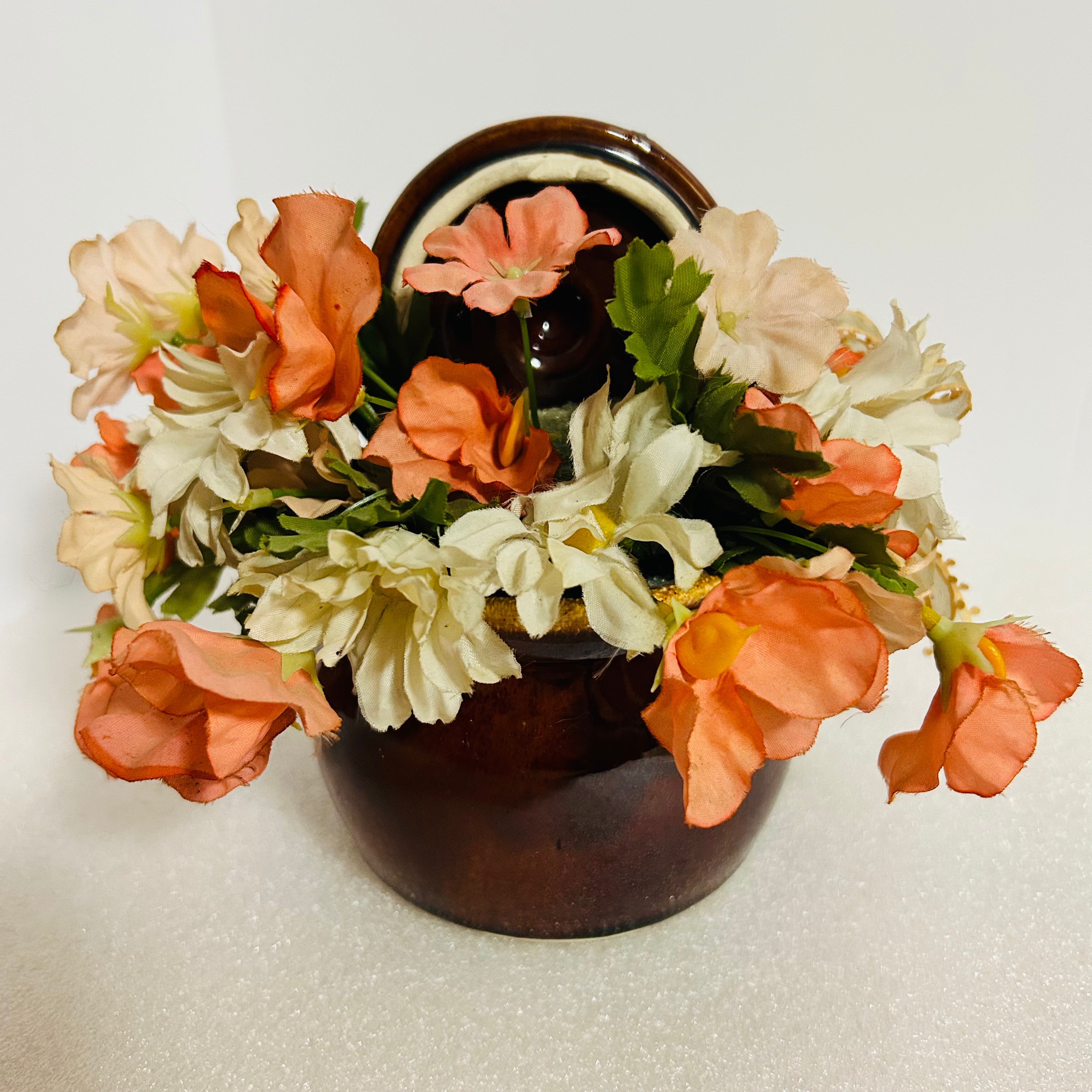Hull USA Brown Drip Pottery Planter Small Jardiniere