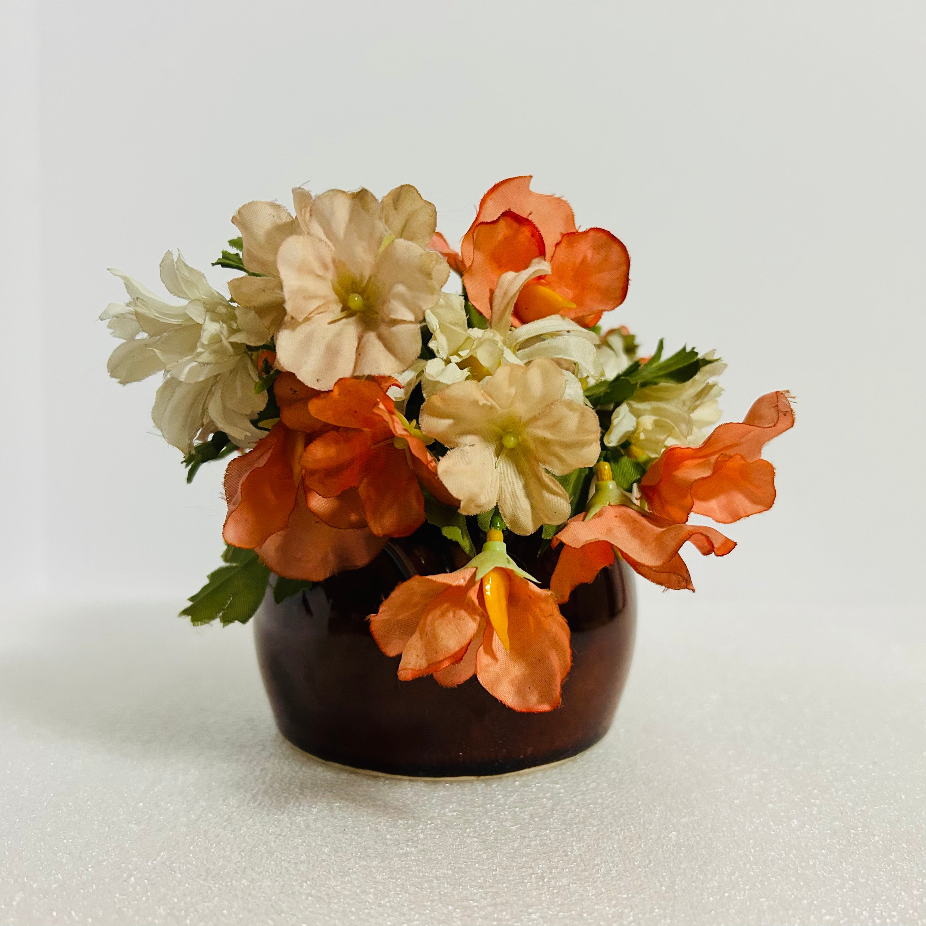 Hull USA Brown Drip Pottery Planter Small Jardiniere