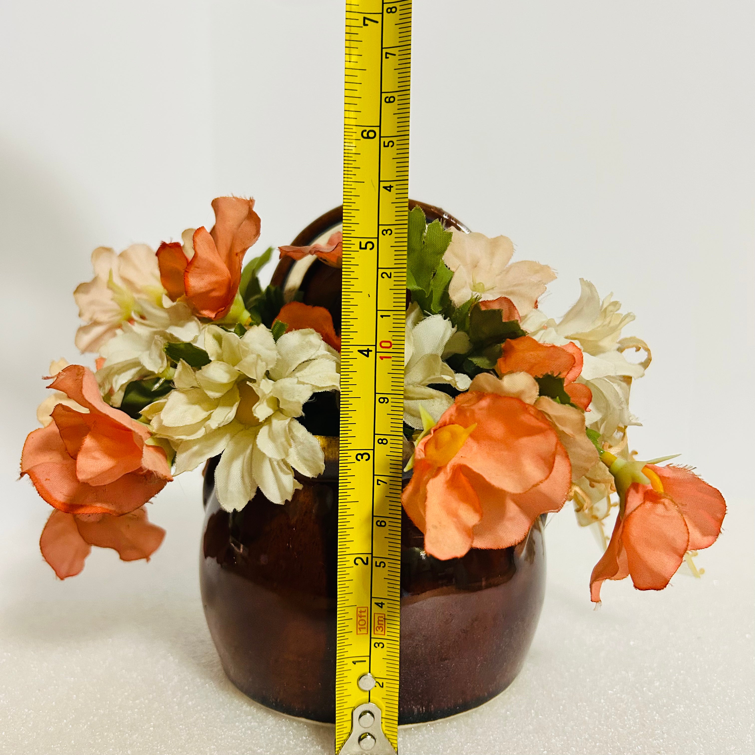 Hull USA Brown Drip Pottery Planter Small Jardiniere