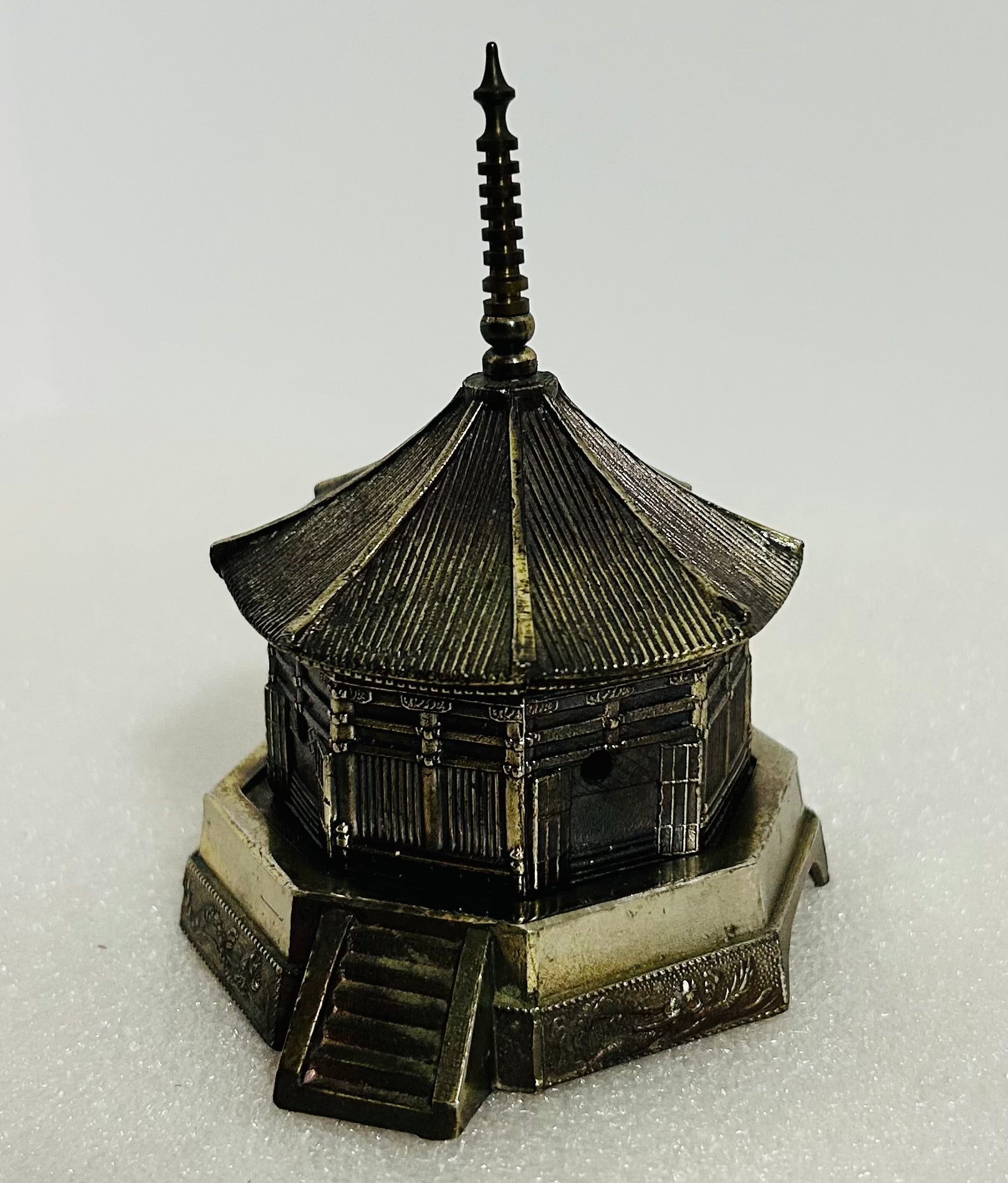 Vintage Japanese Brass Pagoda Incense Burner Temple Made In Japan