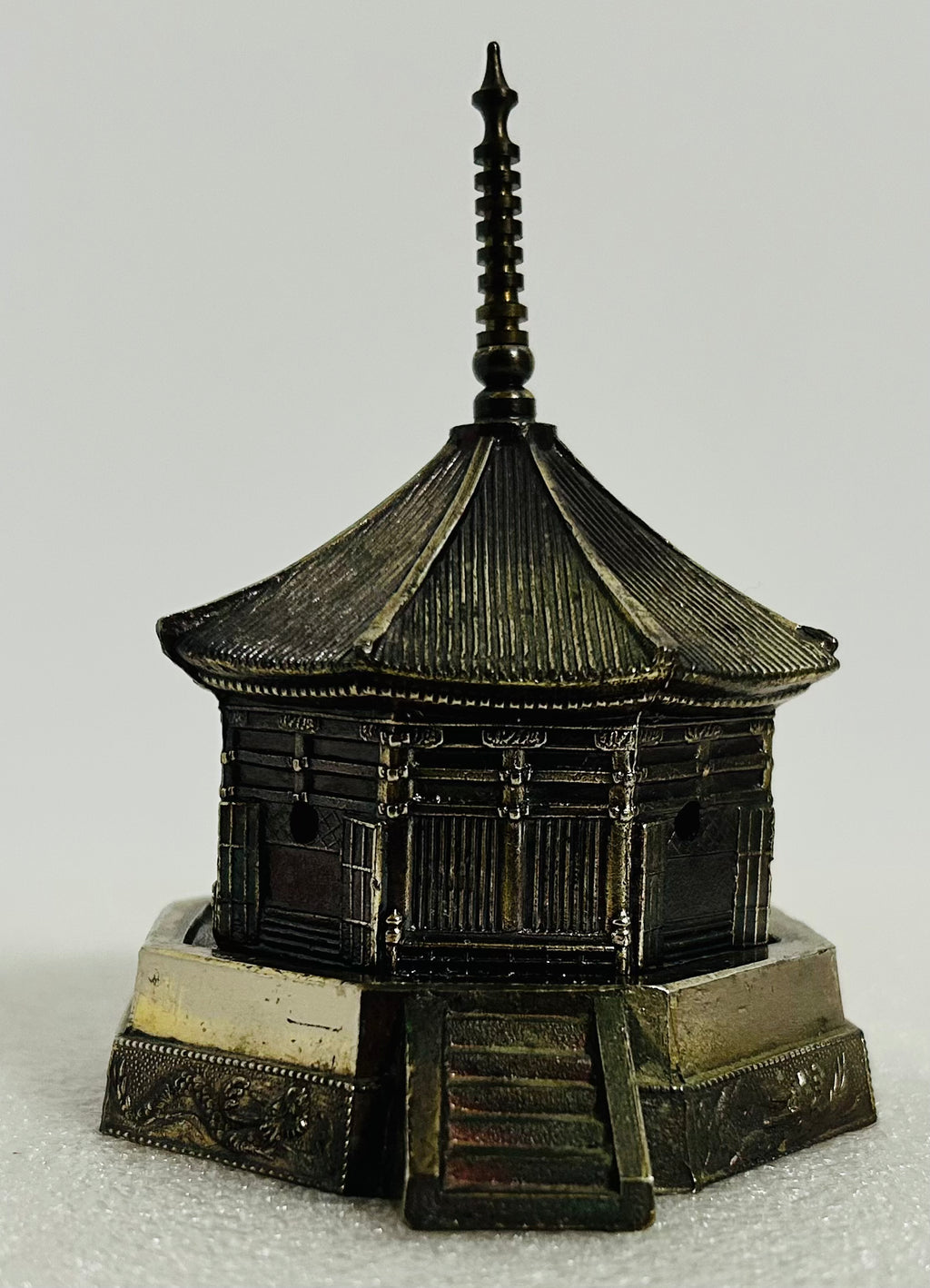 Vintage Japanese Brass Pagoda Incense Burner Temple Made In Japan