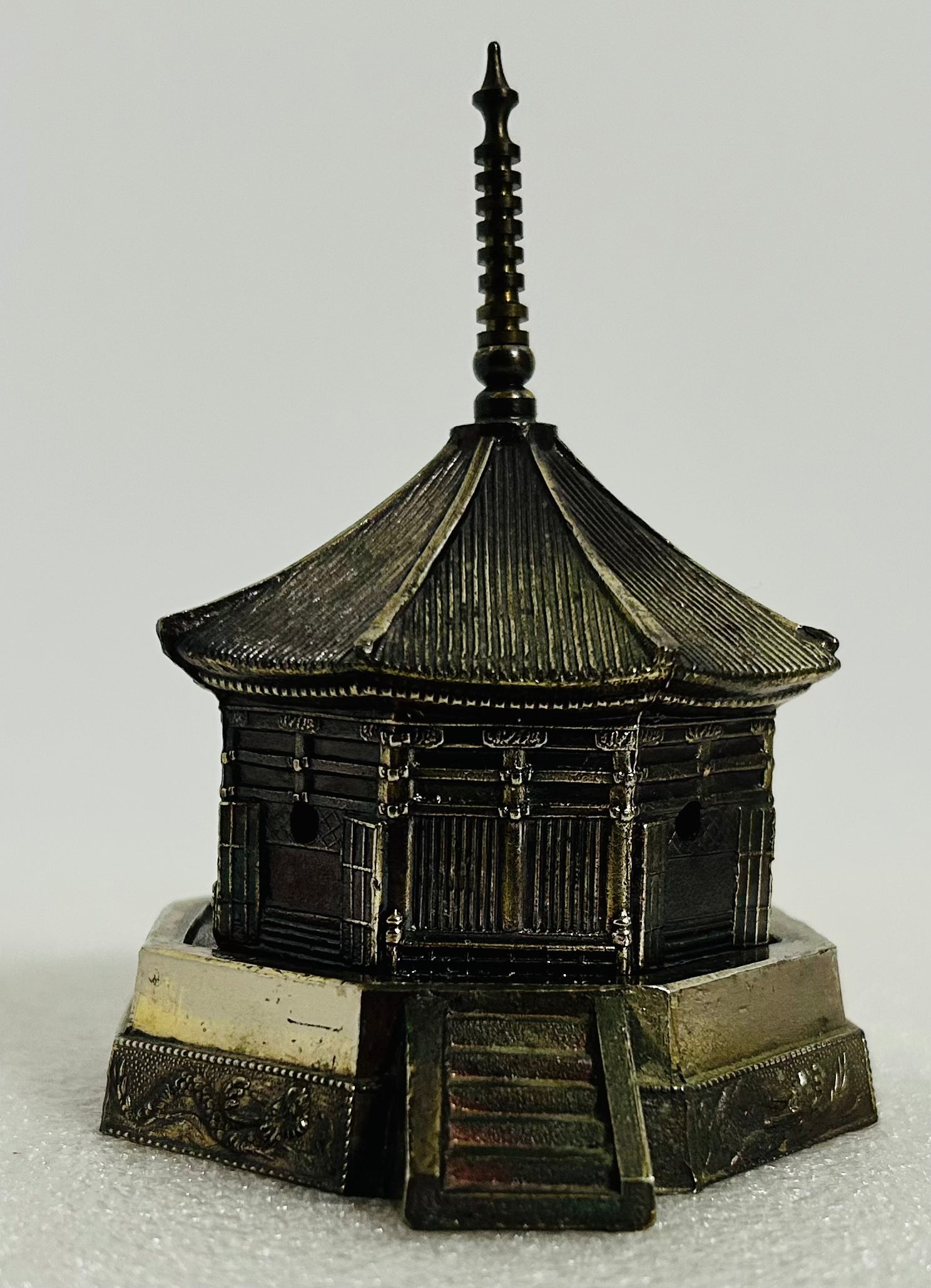 Vintage Japanese Brass Pagoda Incense Burner Temple Made In Japan