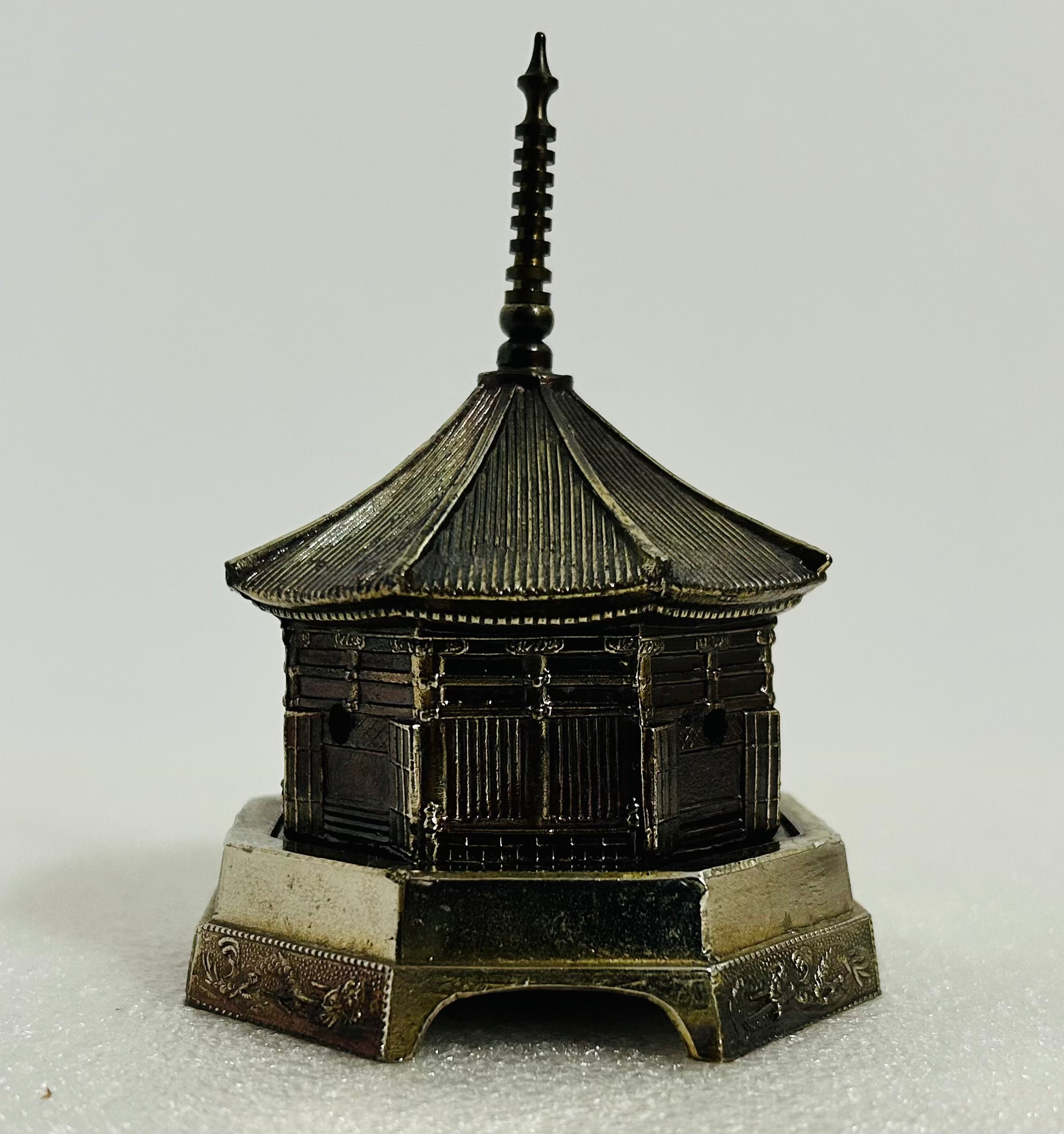 Vintage Japanese Brass Pagoda Incense Burner Temple Made In Japan