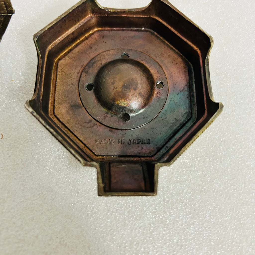 Vintage Japanese Brass Pagoda Incense Burner Temple Made In Japan