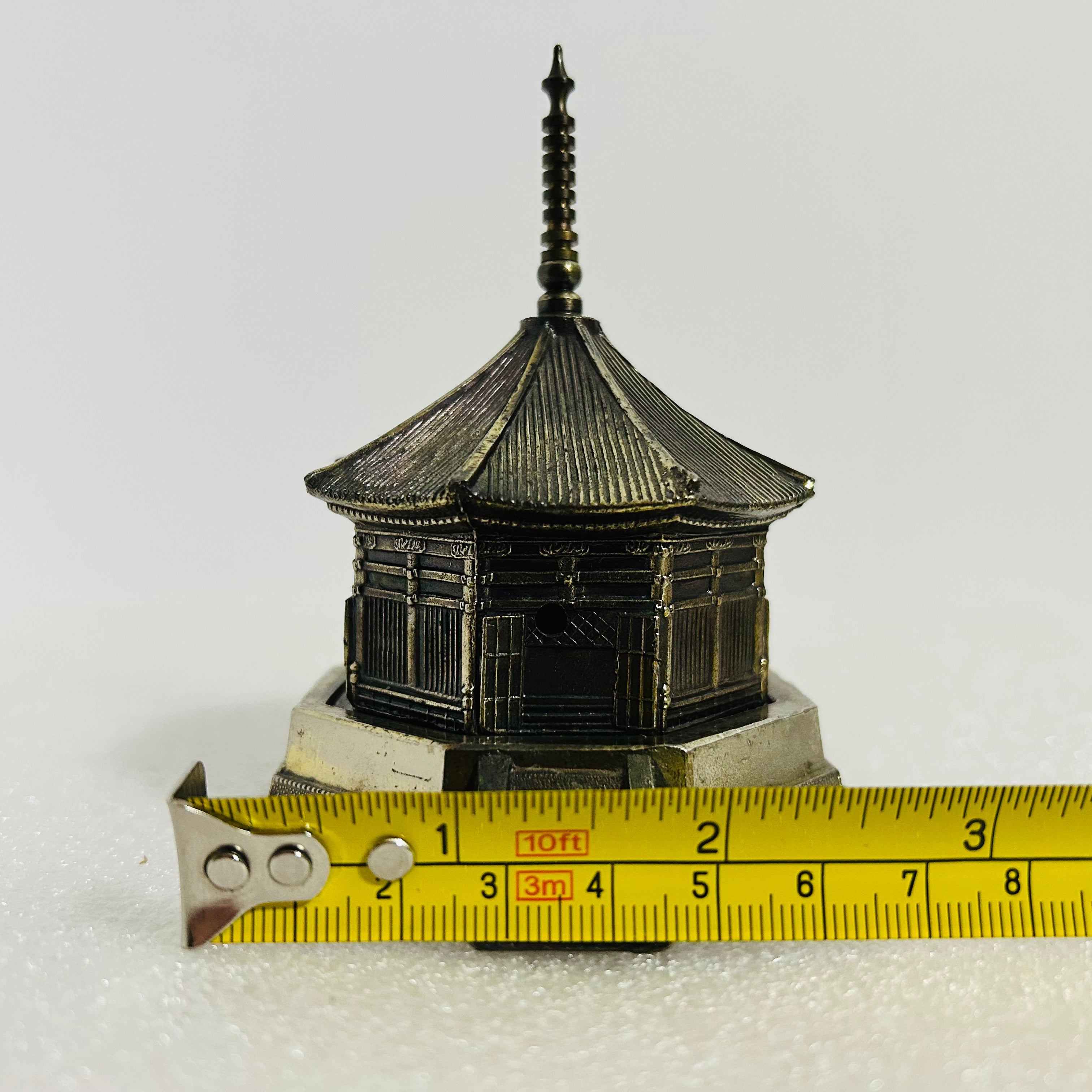 Vintage Japanese Brass Pagoda Incense Burner Temple Made In Japan
