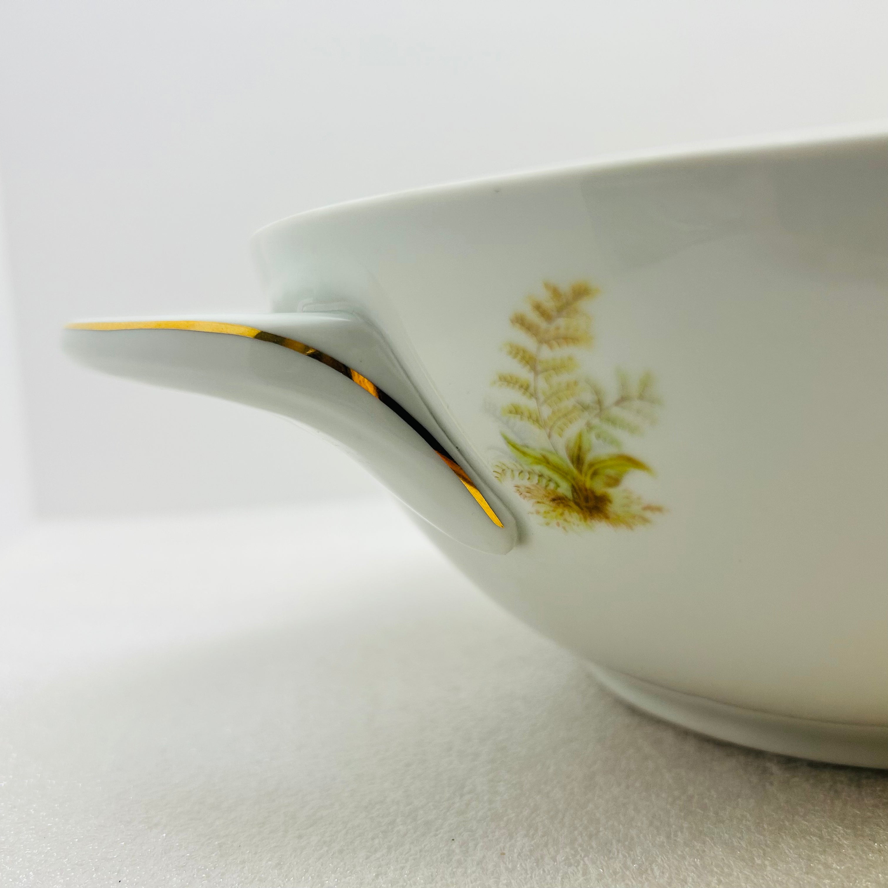 Winterling Bavaria Germany 3pc Serving Set Fern Gold Trim Bowl Gravy Boat
