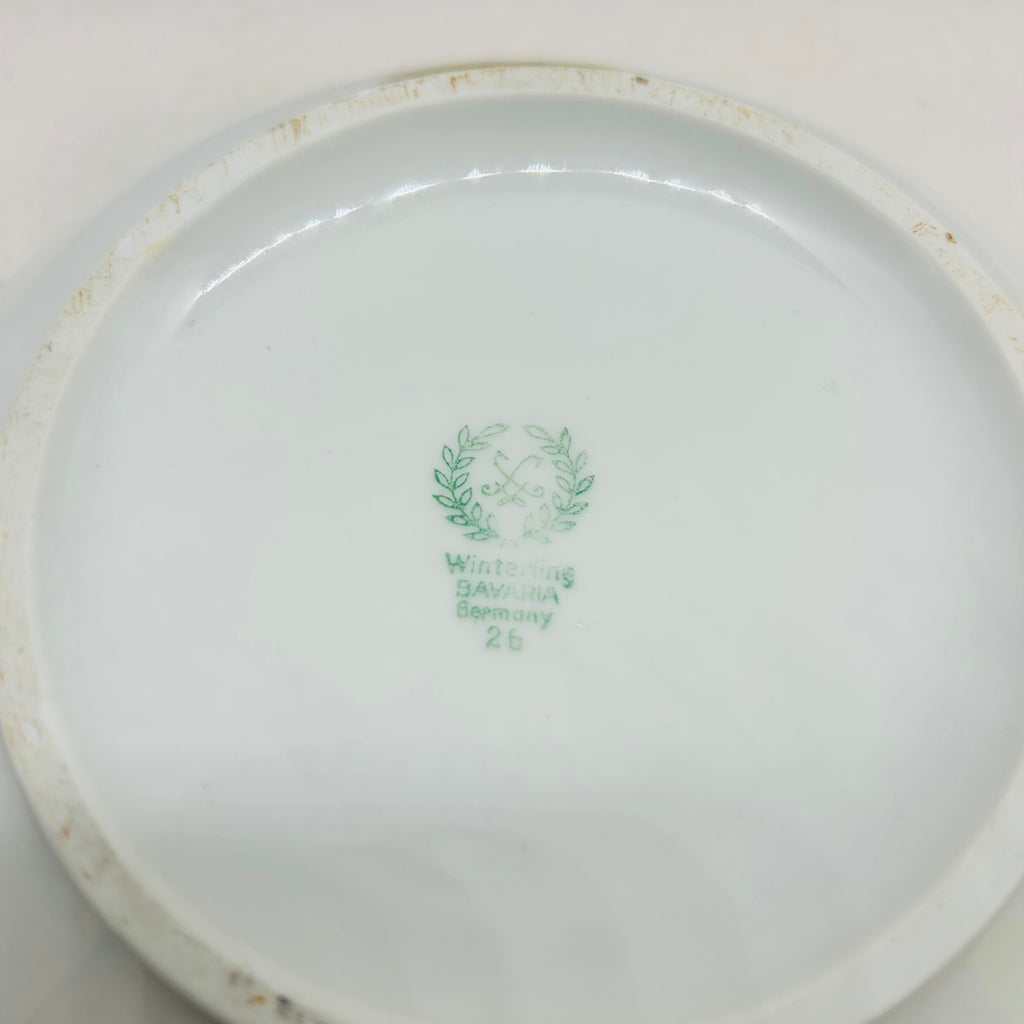 Winterling Bavaria Germany 3pc Serving Set Fern Gold Trim Bowl Gravy Boat