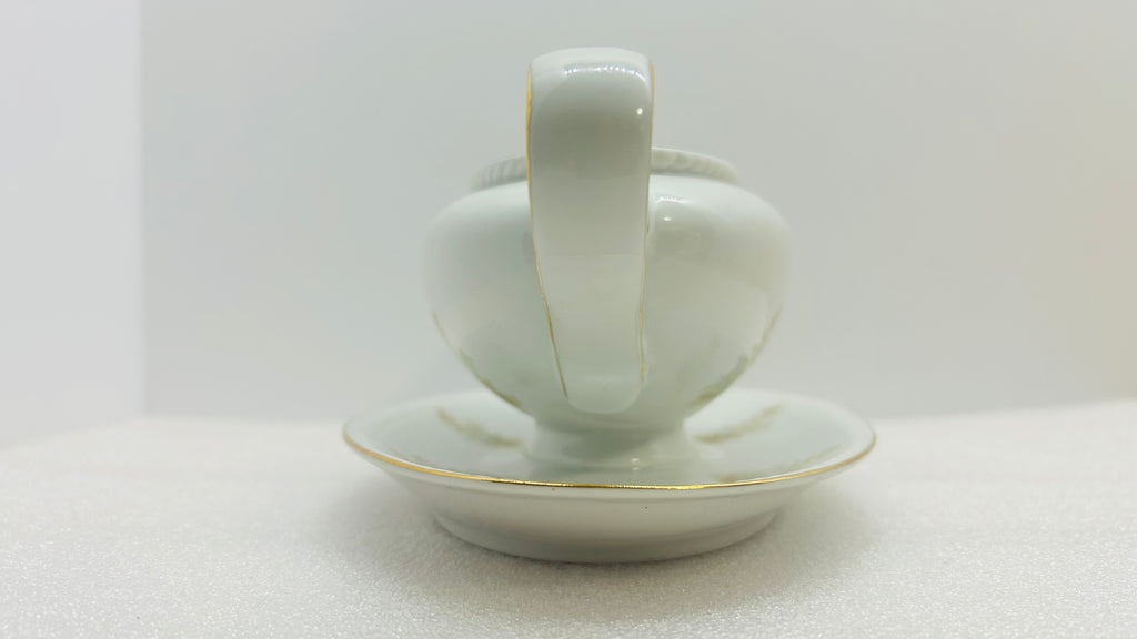 Winterling Bavaria Germany 3pc Serving Set Fern Gold Trim Bowl Gravy Boat