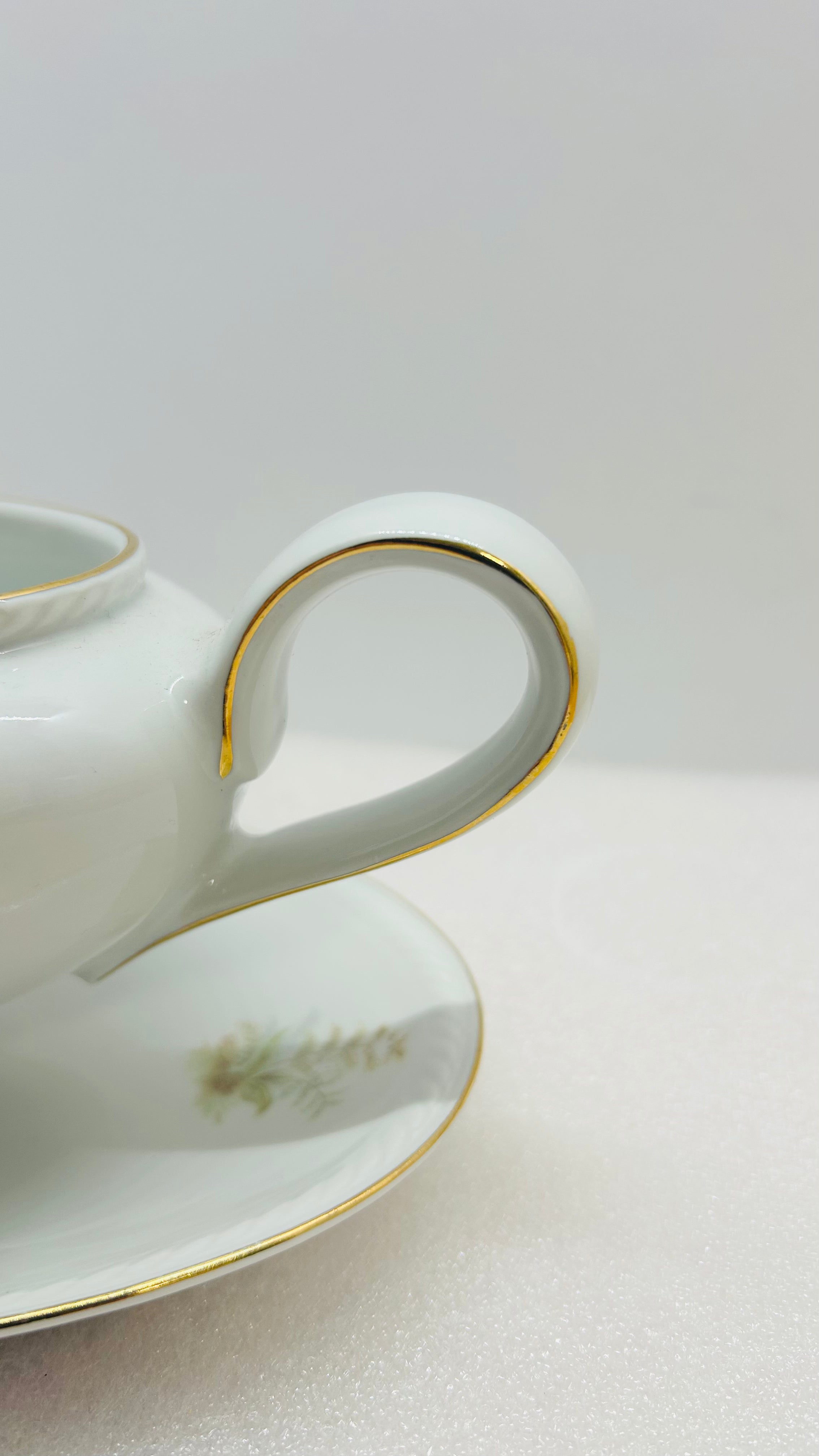Winterling Bavaria Germany 3pc Serving Set Fern Gold Trim Bowl Gravy Boat