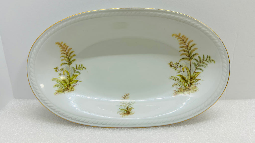 Winterling Bavaria Germany 3pc Serving Set Fern Gold Trim Bowl Gravy Boat