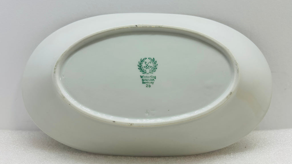 Winterling Bavaria Germany 3pc Serving Set Fern Gold Trim Bowl Gravy Boat