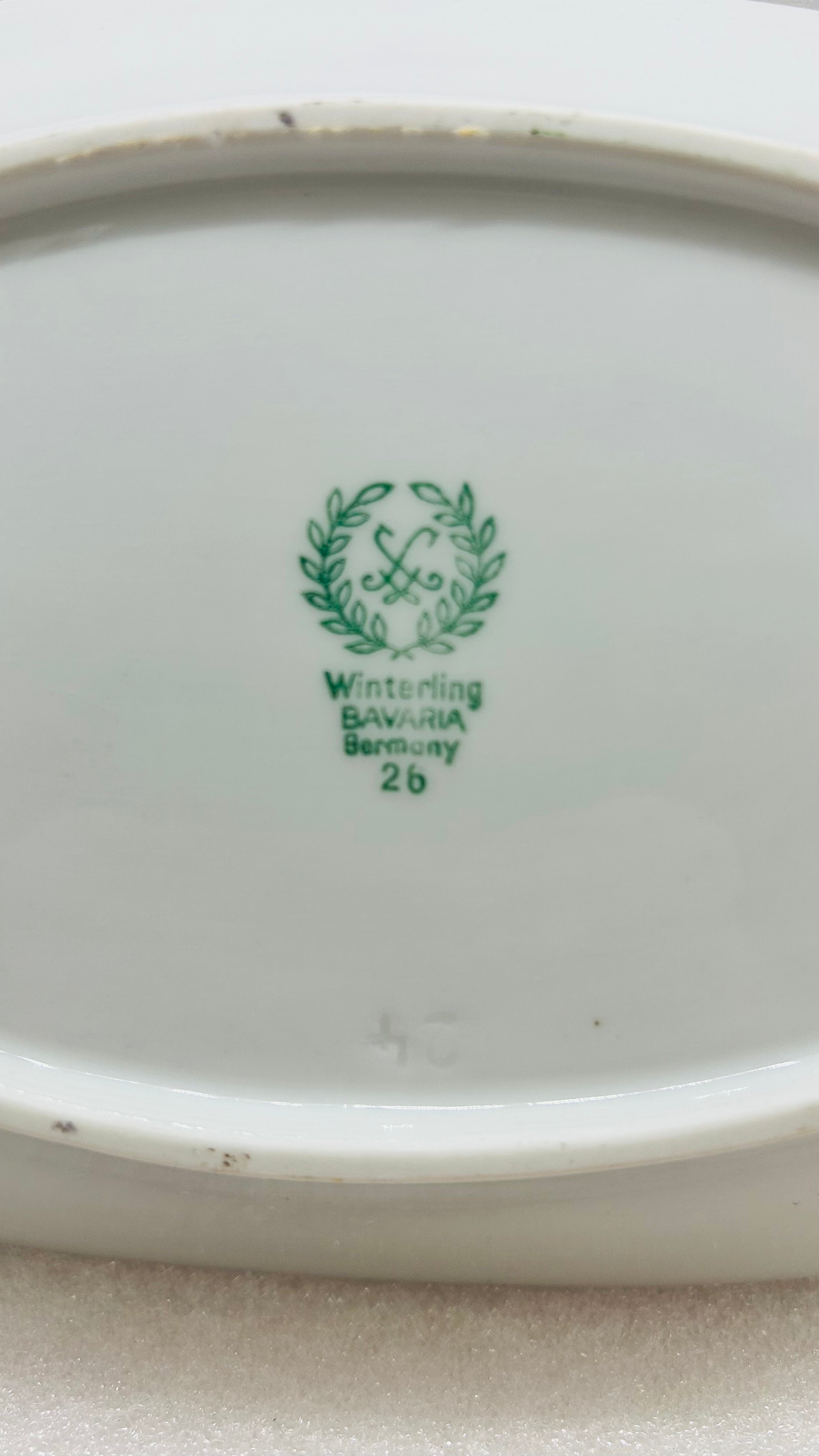 Winterling Bavaria Germany 3pc Serving Set Fern Gold Trim Bowl Gravy Boat