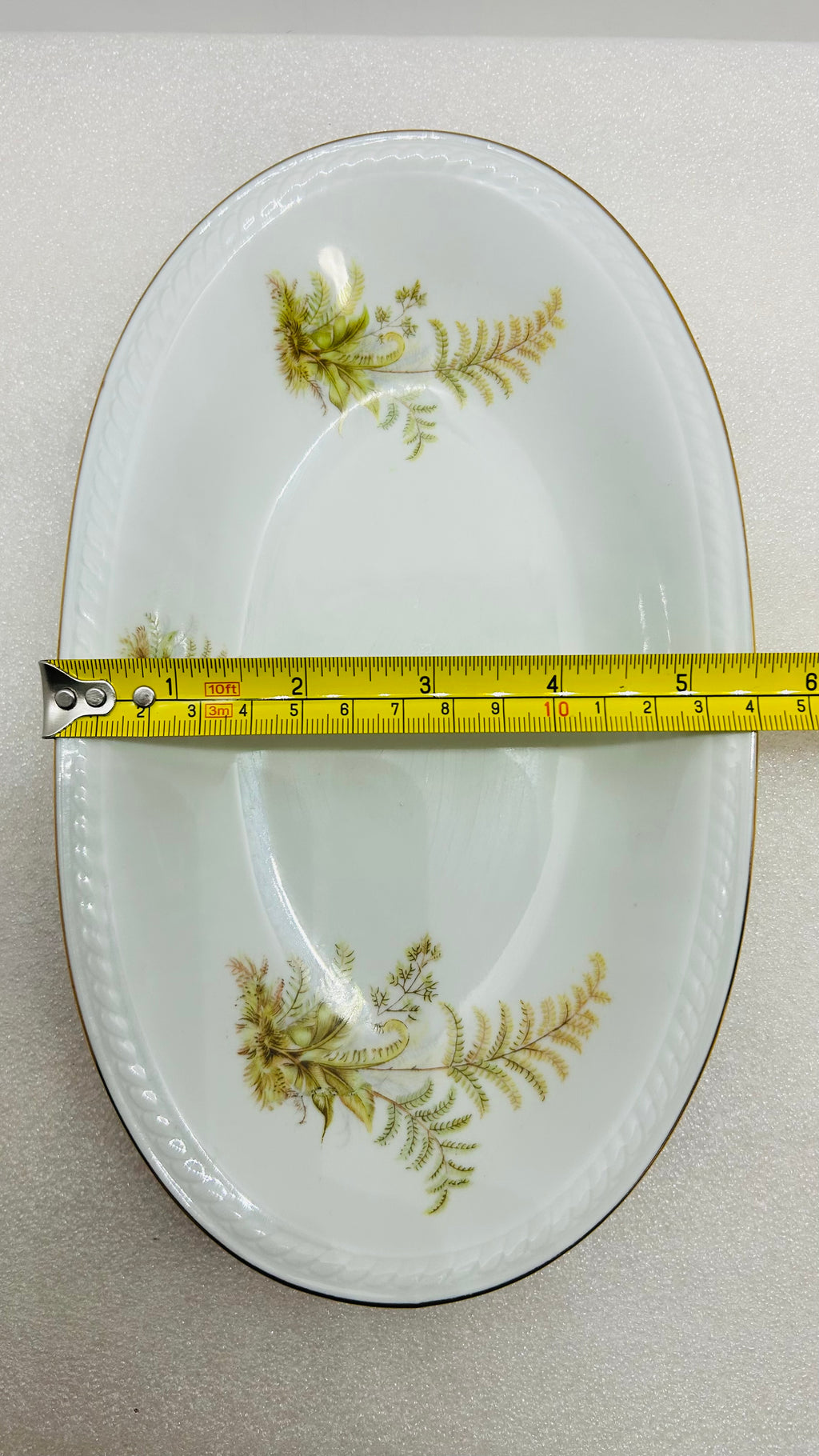 Winterling Bavaria Germany 3pc Serving Set Fern Gold Trim Bowl Gravy Boat