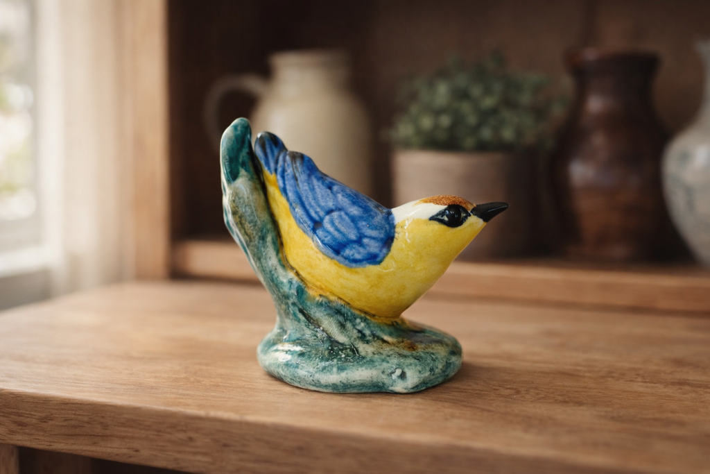 Stangl Pottery Bird Figurine 3593 Blue Yellow Vintage 3in
