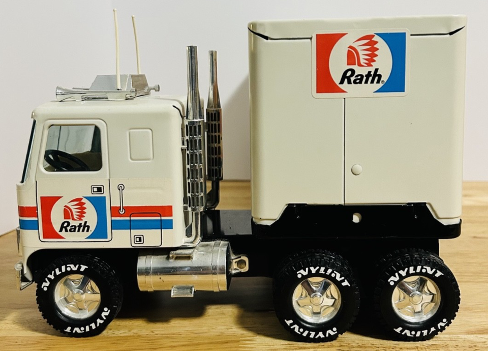 Vintage NyLint GMC Rath Meat Semi Truck Trailer Toy 24” Advertising