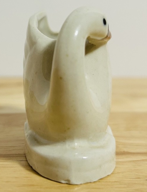 Vintage Occupied Japan Swan Planter Mini Vase Cream 2.25"