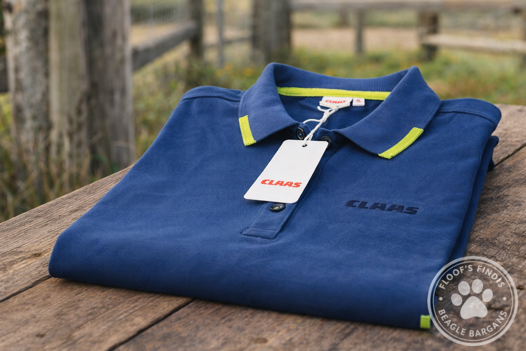 CLAAS Women’s Polo Shirt XL Blue 100% Cotton Logo NWT