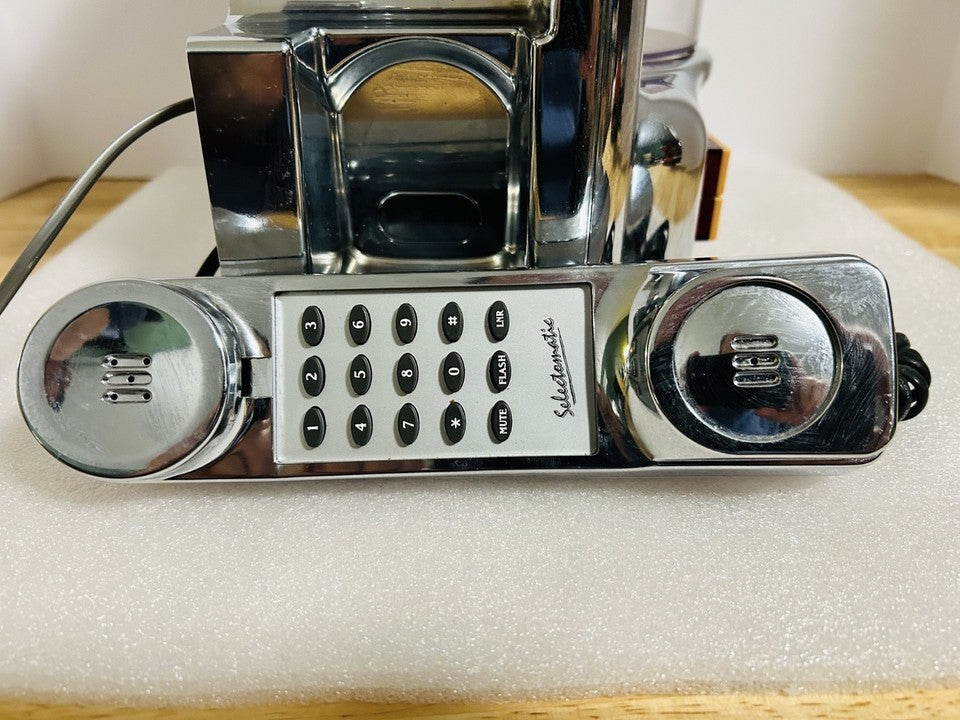 Vintage Chrome Diner Jukebox Style Push Button Telephone Wall Mount