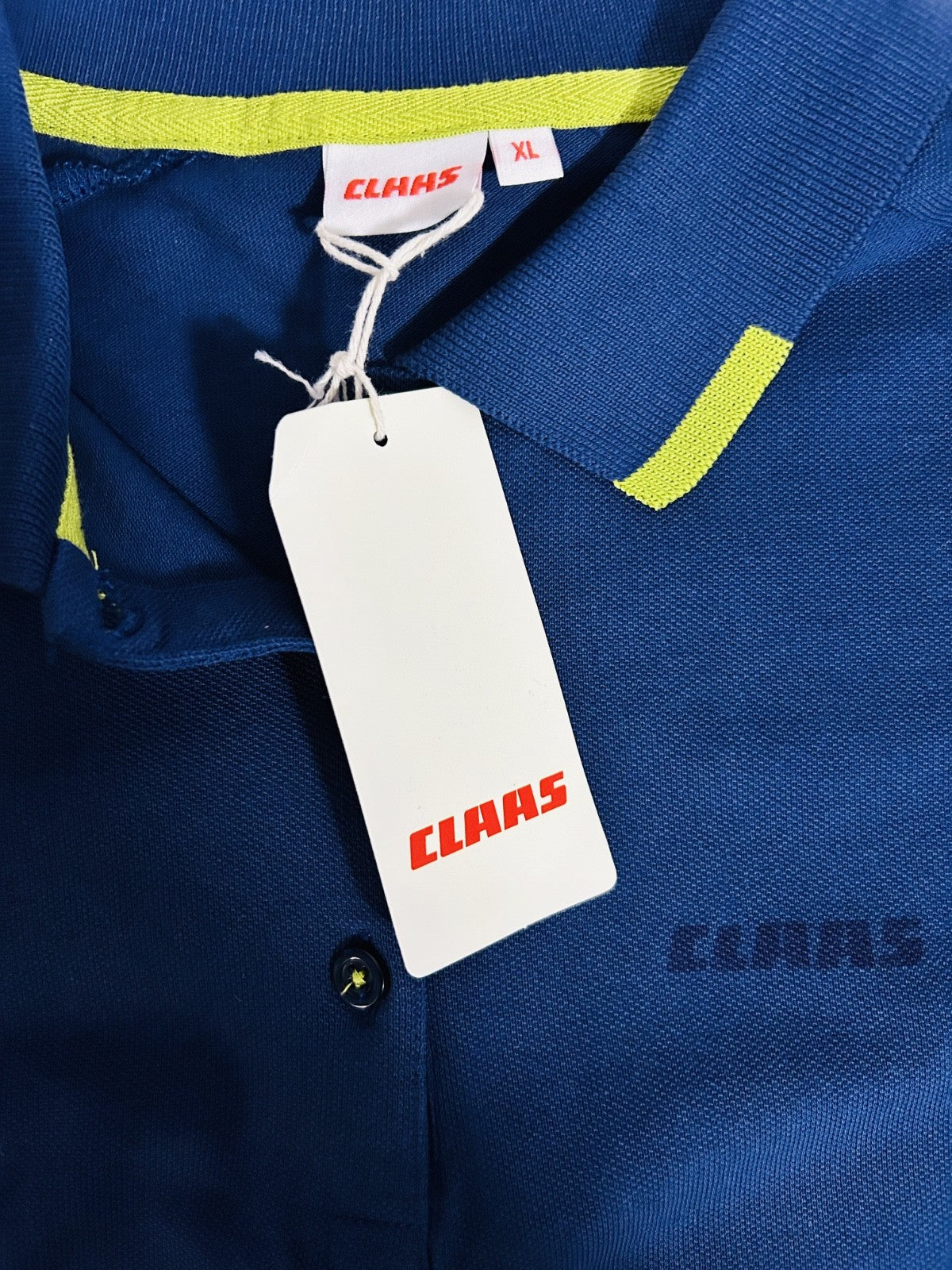 CLAAS Women’s Polo Shirt XL Blue 100% Cotton Logo NWT
