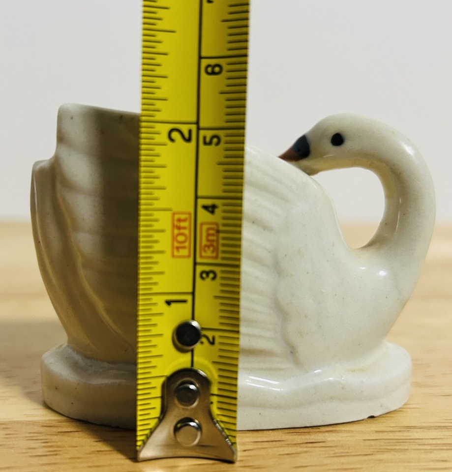 Vintage Occupied Japan Swan Planter Mini Vase Cream 2.25"
