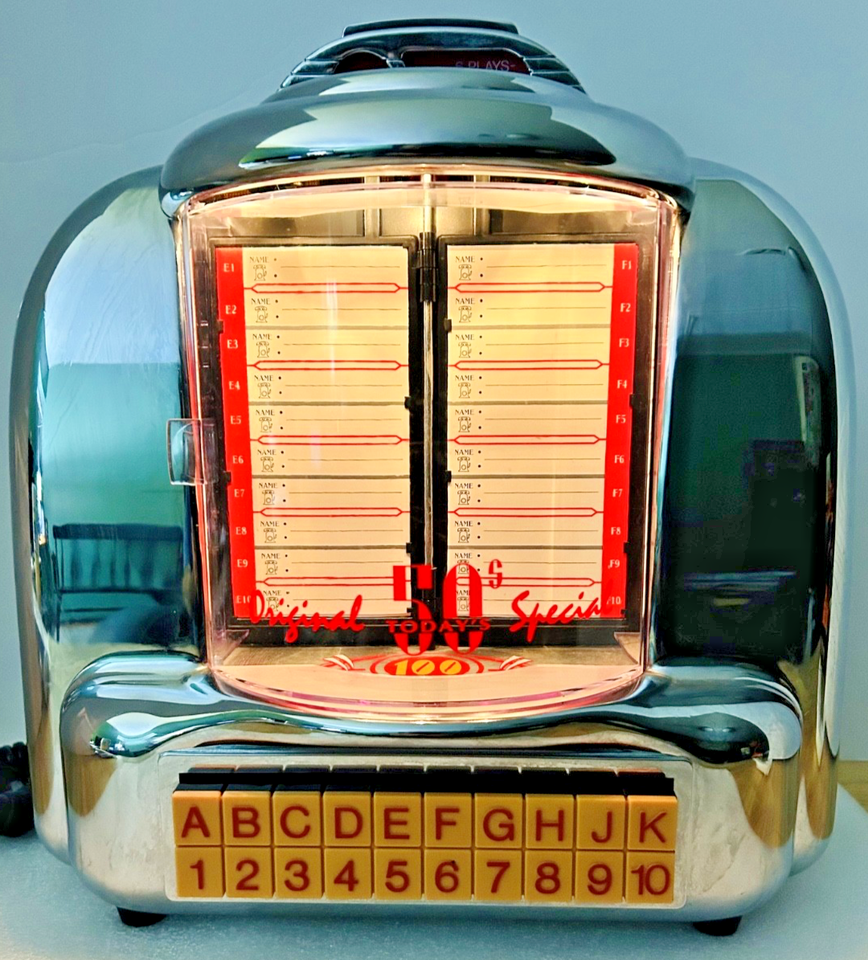 Vintage Chrome Diner Jukebox Style Push Button Telephone Wall Mount