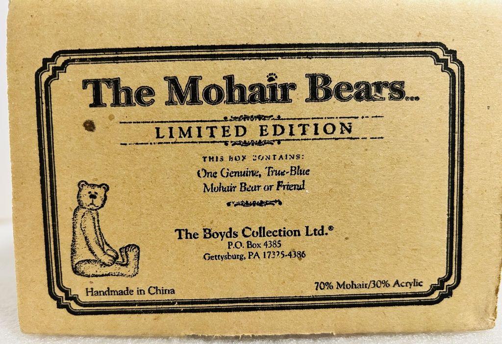 Boyds Mohair Bear Spiro T Cattington 16” Ltd Ed w Box